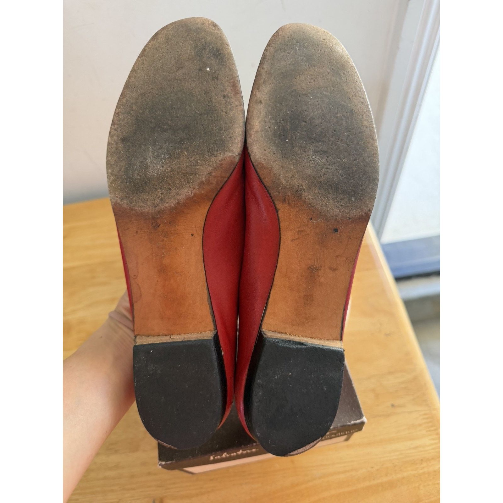 Salvatore Ferragamo Womens Vintage Salvatore Ferragamo Dia Red 7.5 AA Size US 7.5 / IT 37.5 - 6 Thumbnail
