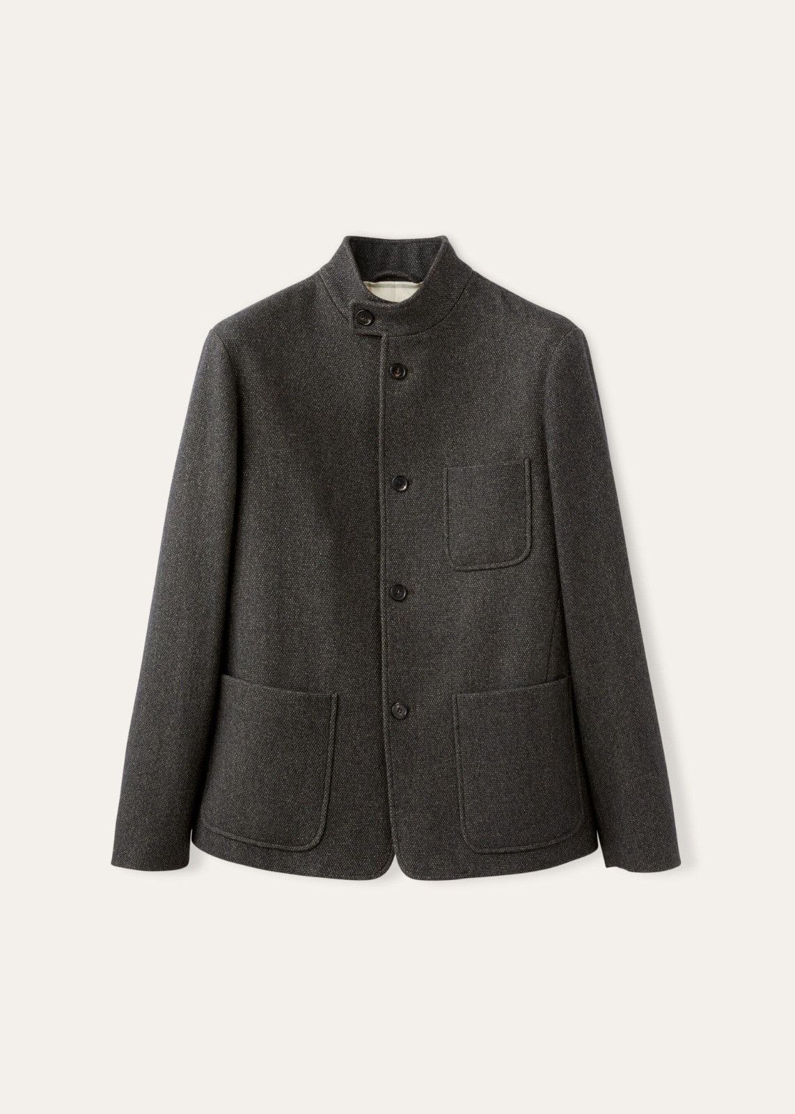 Loro Piana o1srvl11e0225 FAO0642 Toin Cotton Wool Jacket in Dark Grey Size US XL / EU 56 / 4 - 1 Thumbnail