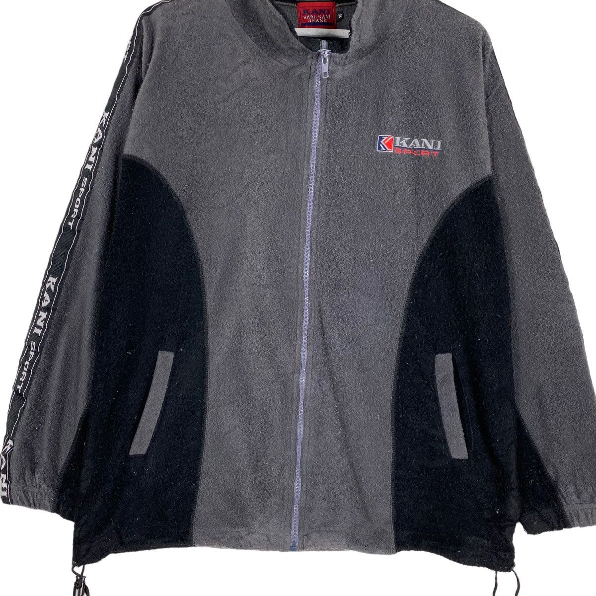 Japanese Brand Vintage 90s Karl Kani Big Logo Zipper Fleece Jacket Size US L / EU 52-54 / 3 - 6 Thumbnail