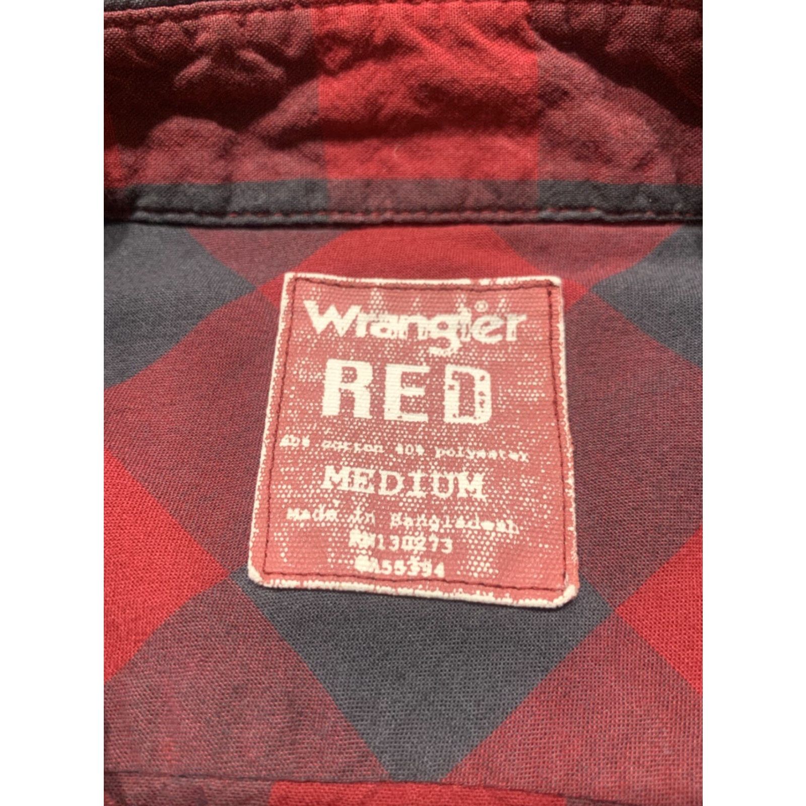 Wrangler VINTAGE Wrangler Western Plaid Pearl Snap Long Sleeve Button-Up Shirt Mens Medium Red Size US M / EU 48-50 / 2 - 6 Thumbnail