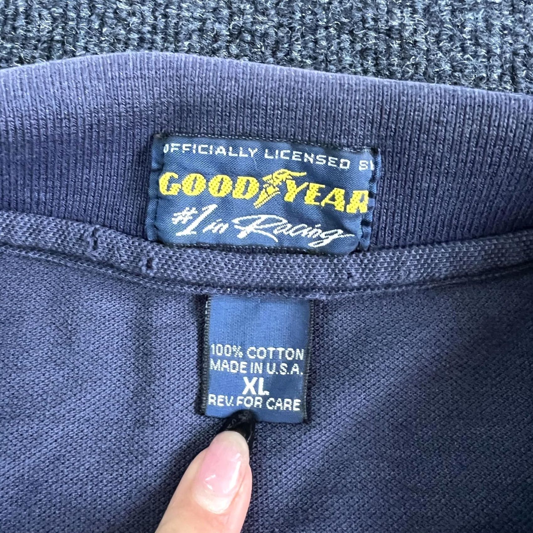 Vintage VINTAGE Goodyear Racing Shirt Mens XL Blue Yellow Polo Made USA 90s Cotton Promo Size US XL / EU 56 / 4 - 4 Thumbnail