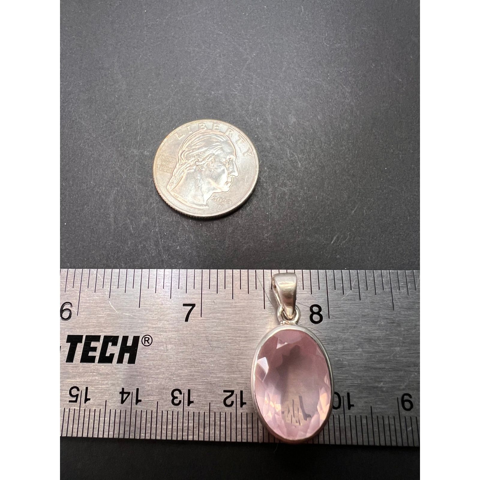 Other NEW Rose Quartz oval gemstone sterling silver pendant Size ONE SIZE - 3 Thumbnail