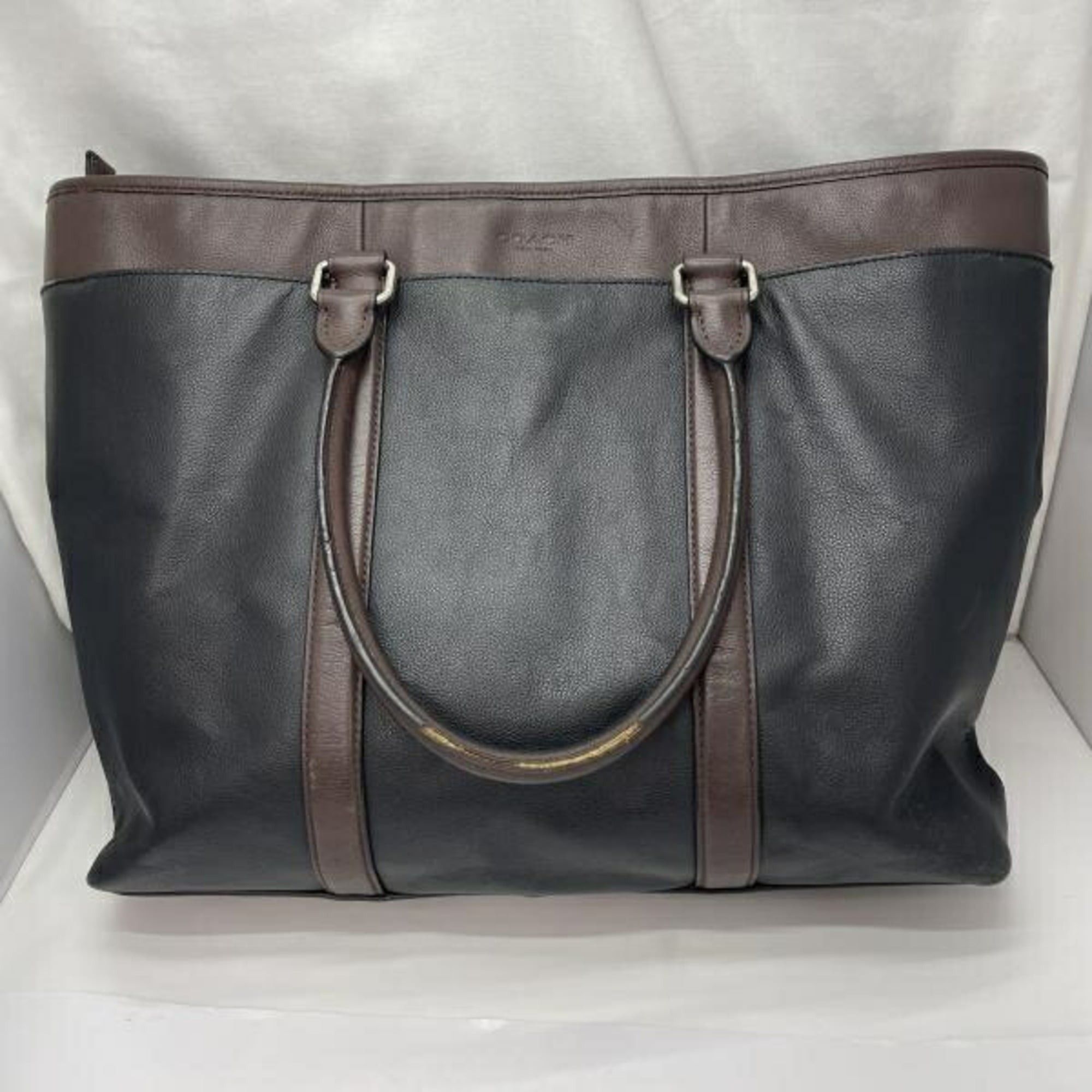 Coach COACH Leather Tote Bag (Black/Brown) Size ONE SIZE - 1 Thumbnail