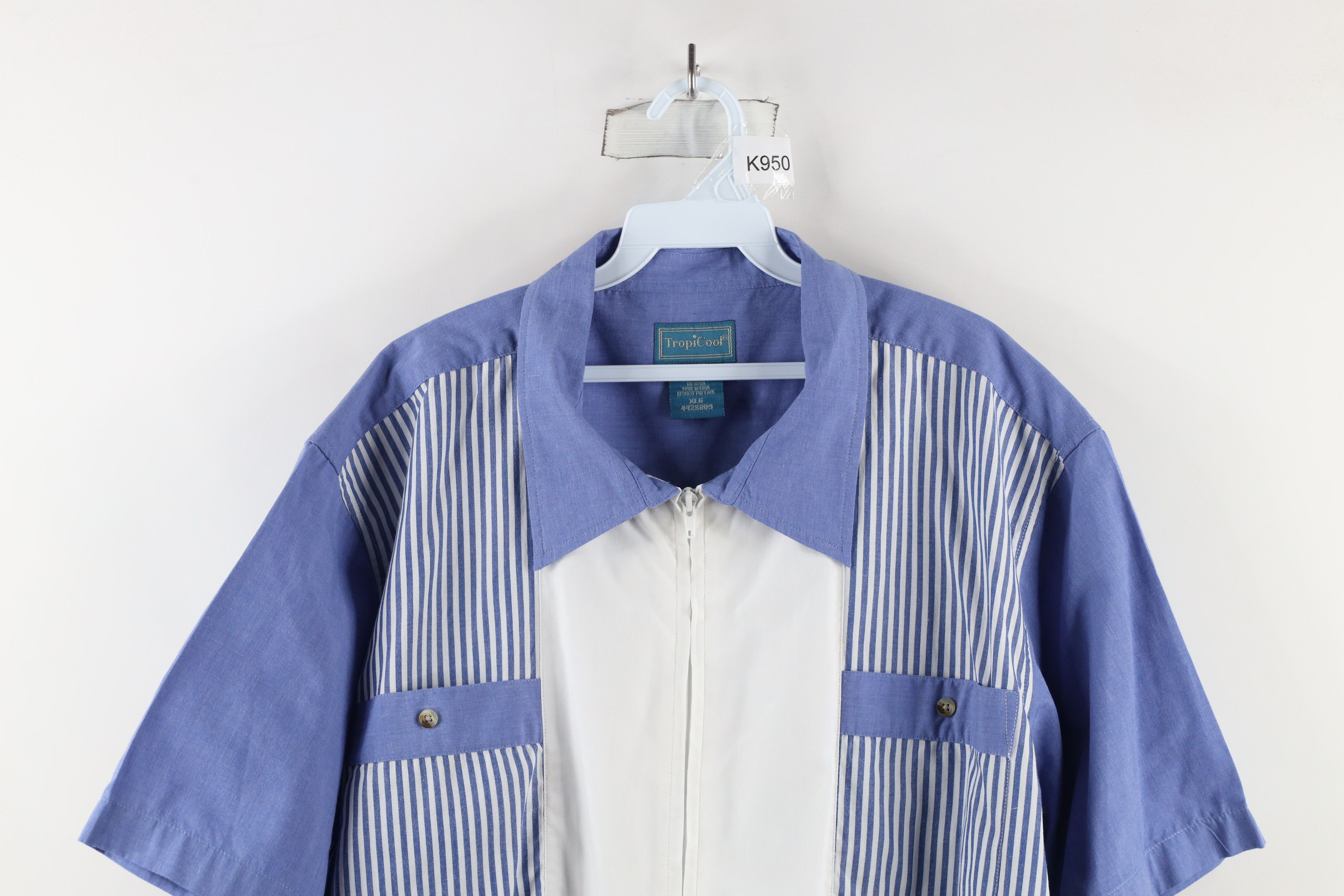 Vintage Vintage 90s Streetwear Short Sleeve Full Zip Collared Jacket Size US XL / EU 56 / 4 - 2 Thumbnail