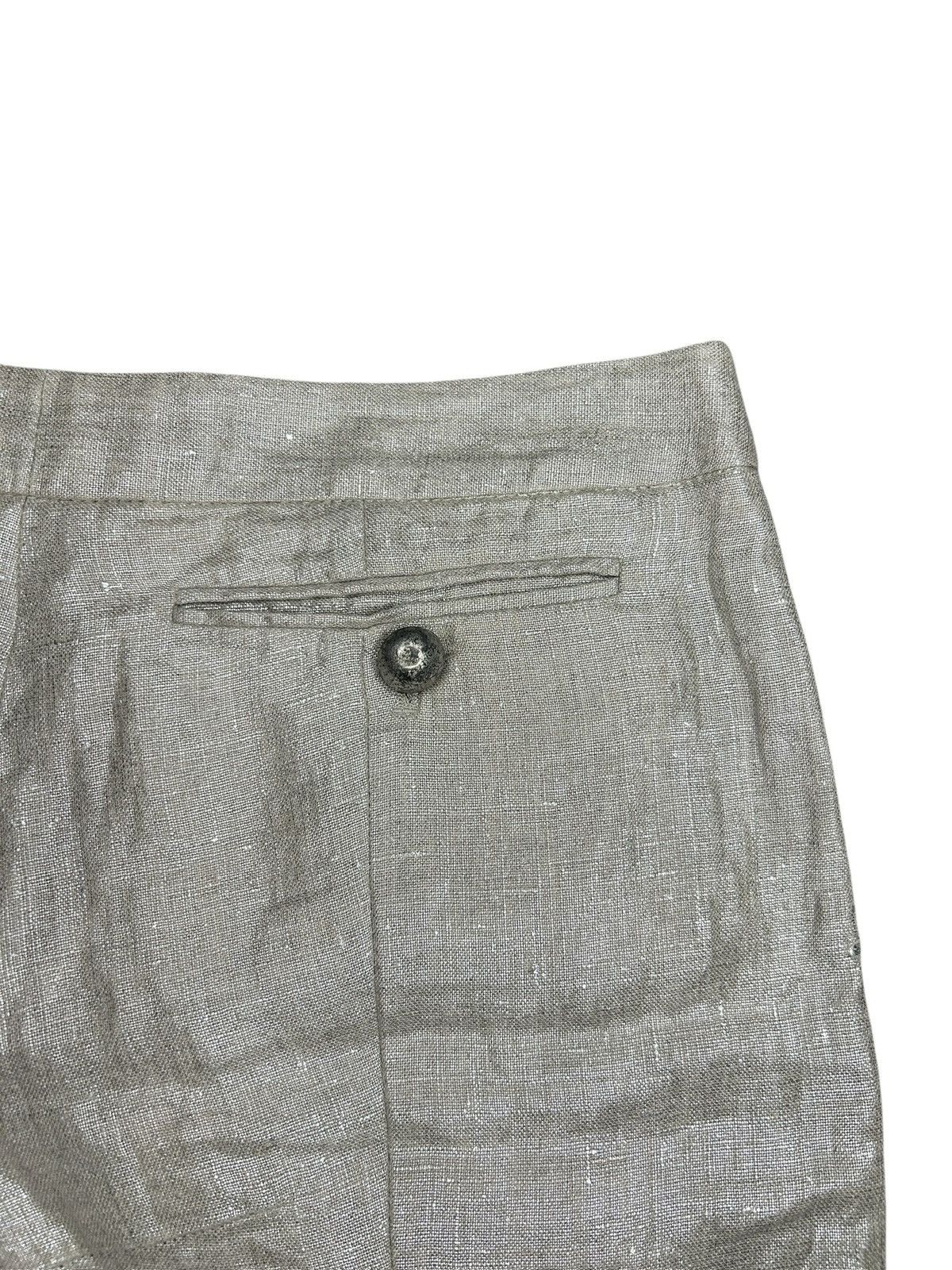 Alexander McQueen S/S 06 Gold Linen Capri Pants Size 26" / US 2 / IT 38 - 6 Thumbnail