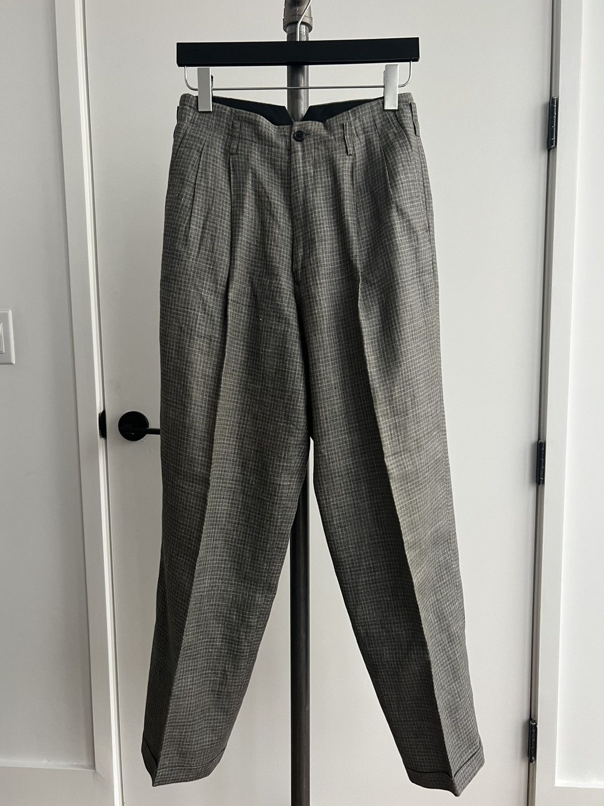 Yohji Yamamoto Y's For Men Checked Cuffed Trousers Size US 30 / EU 46 - 1 Thumbnail