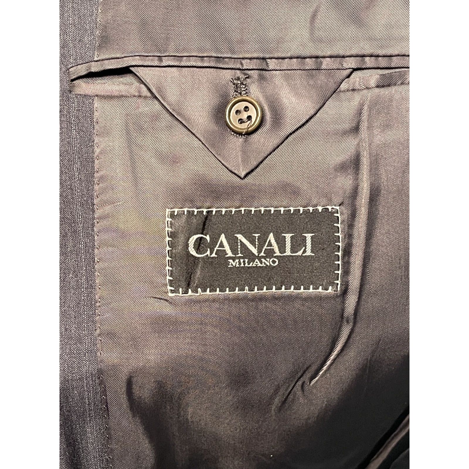 Canali Canali Milano Blazer - Wool Pinstripe - Single-Breasted Two-Button - Gray - 54R - Made in Italy - Men’s Jacket Size 54R - 8 Thumbnail
