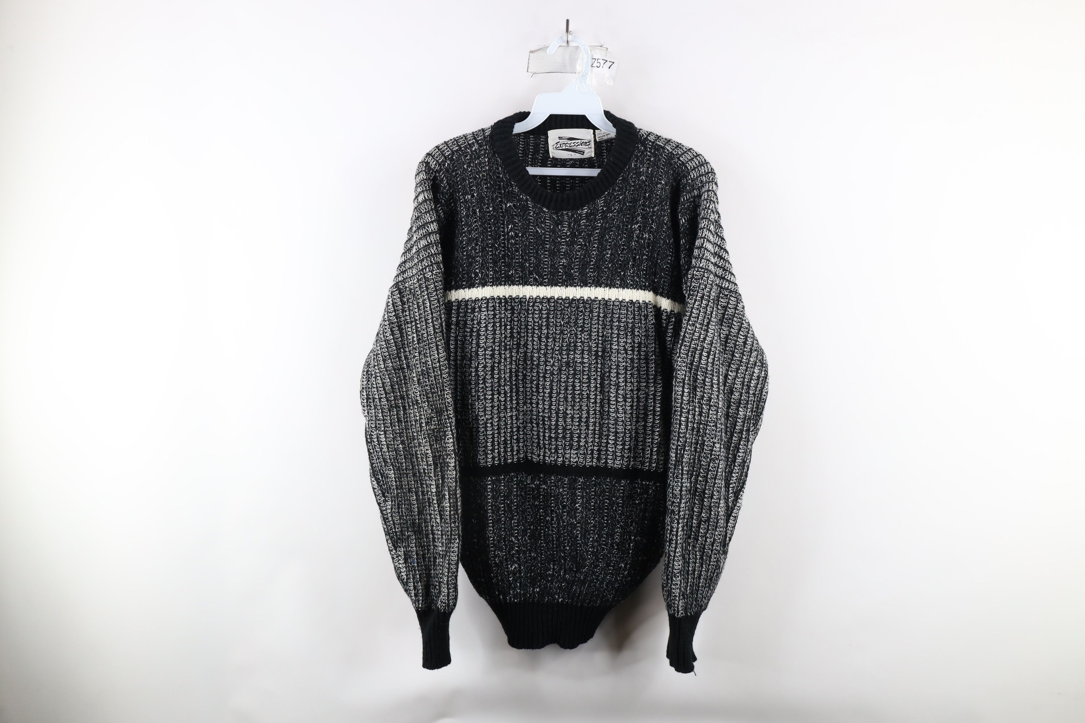 Vintage Vintage 90s Coogi Style Striped Chunky Ribbed Knit Sweater Size US L / EU 52-54 / 3 - 1 Thumbnail