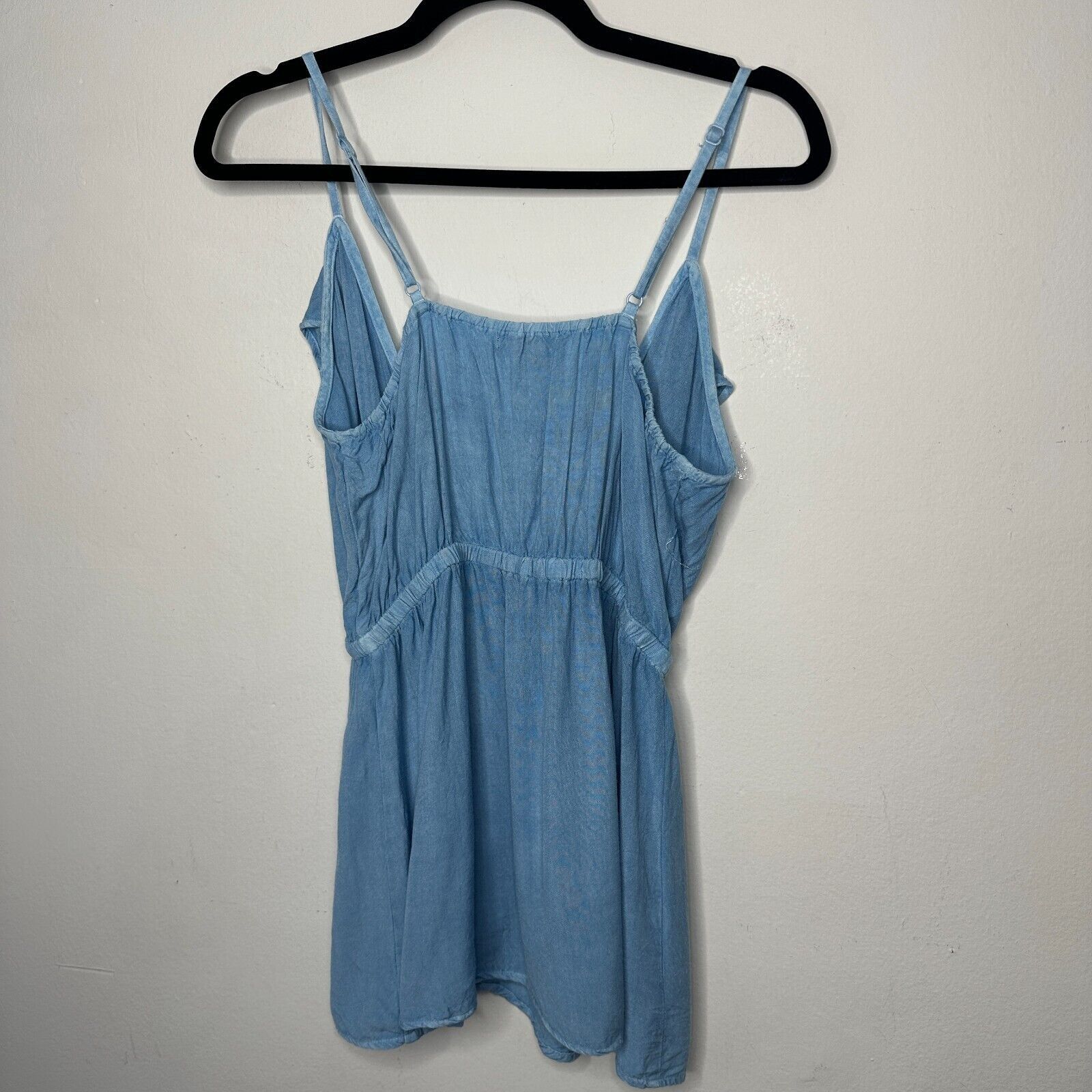 Other Light Denim Blue V-Neck Faux Wrap Ruffle Spaghetti Blouse M Size M / US 6-8 / IT 42-44 - 6 Thumbnail