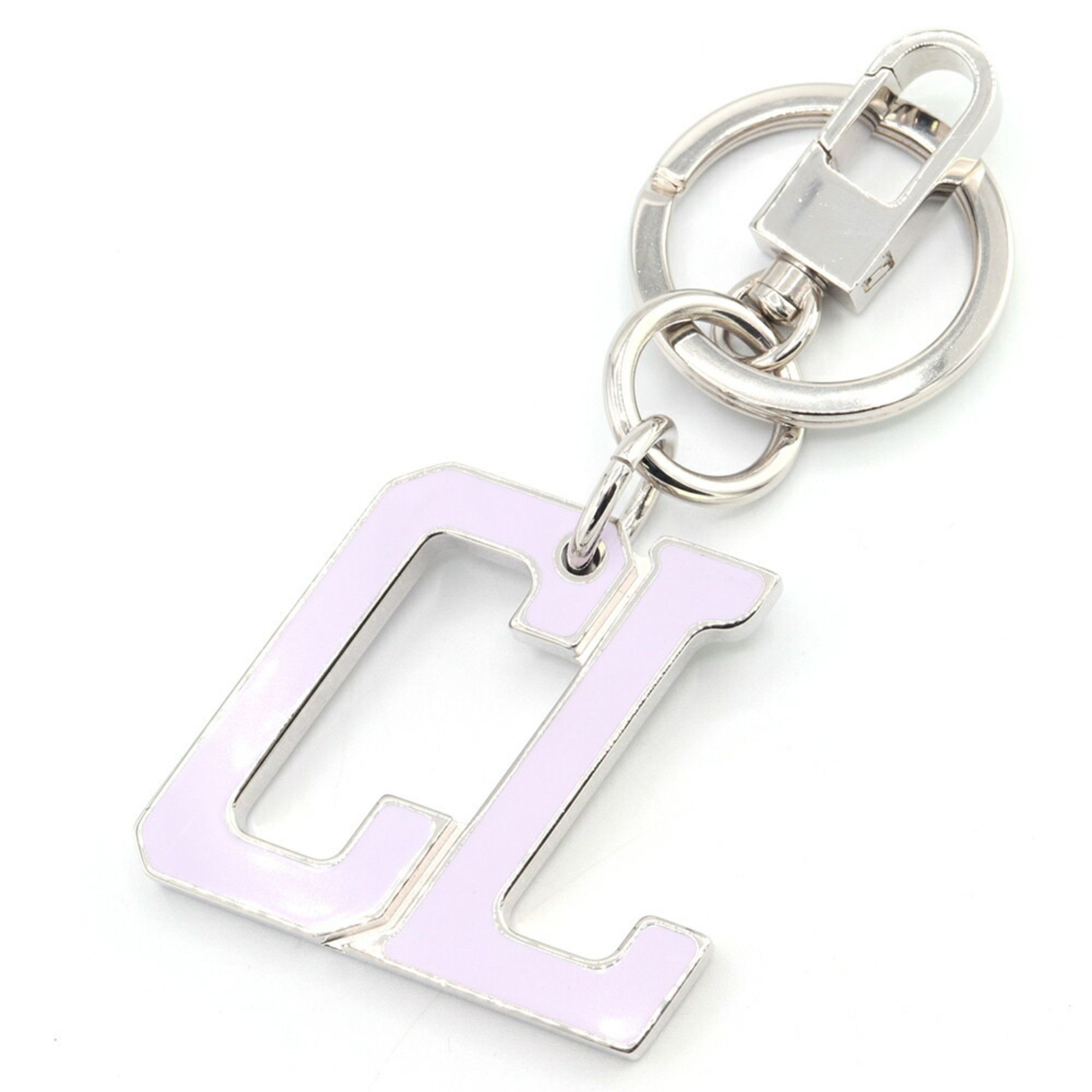 Christian Louboutin Christian Louboutin Keychain Happy Louis 3225169 Silver Light Purple Metal Key Ring CL Bag Charm Men Women Size ONE SIZE - 1 Thumbnail