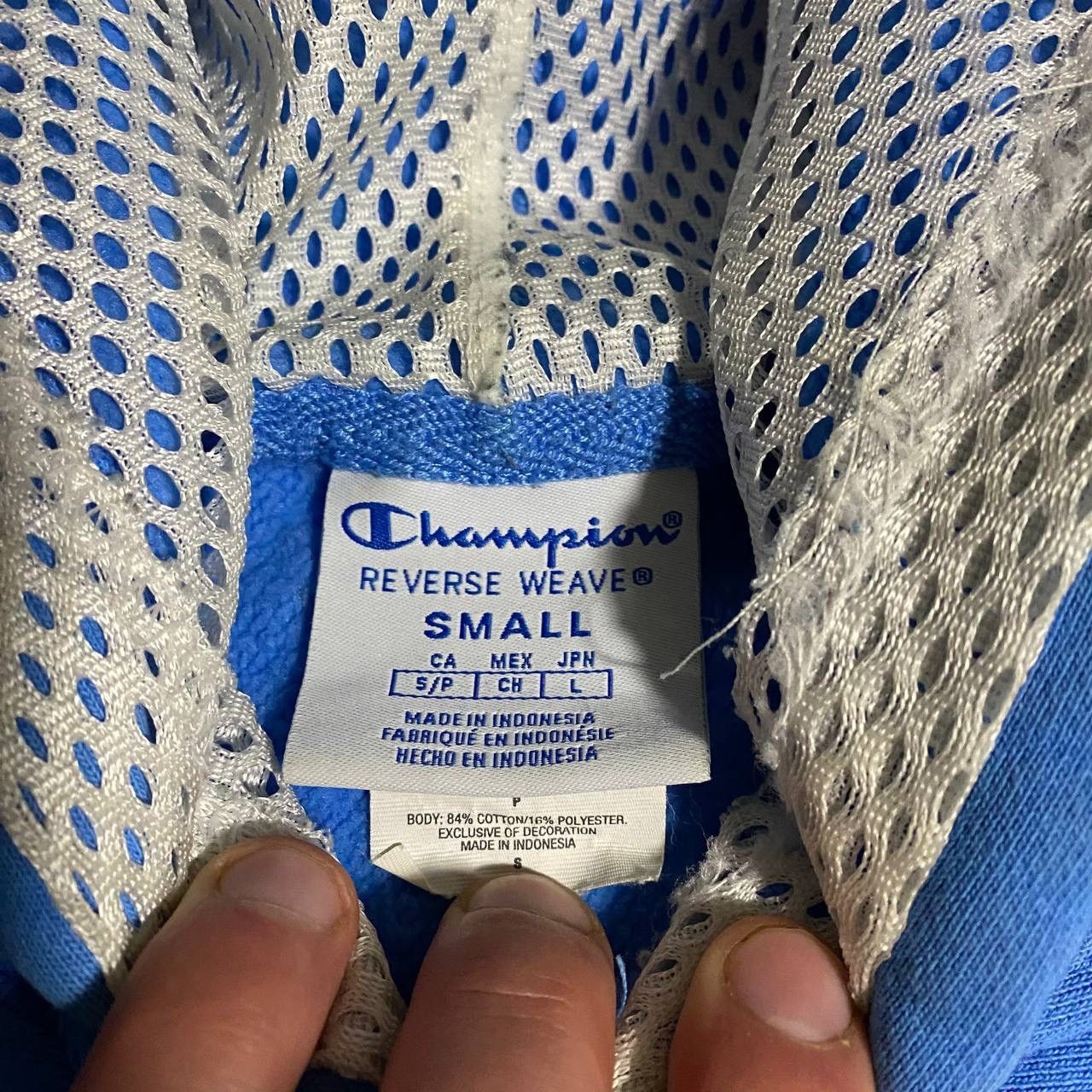Champion Champion Blue Mesh-Lined Hoodie Size US S / EU 44-46 / 1 - 4 Thumbnail