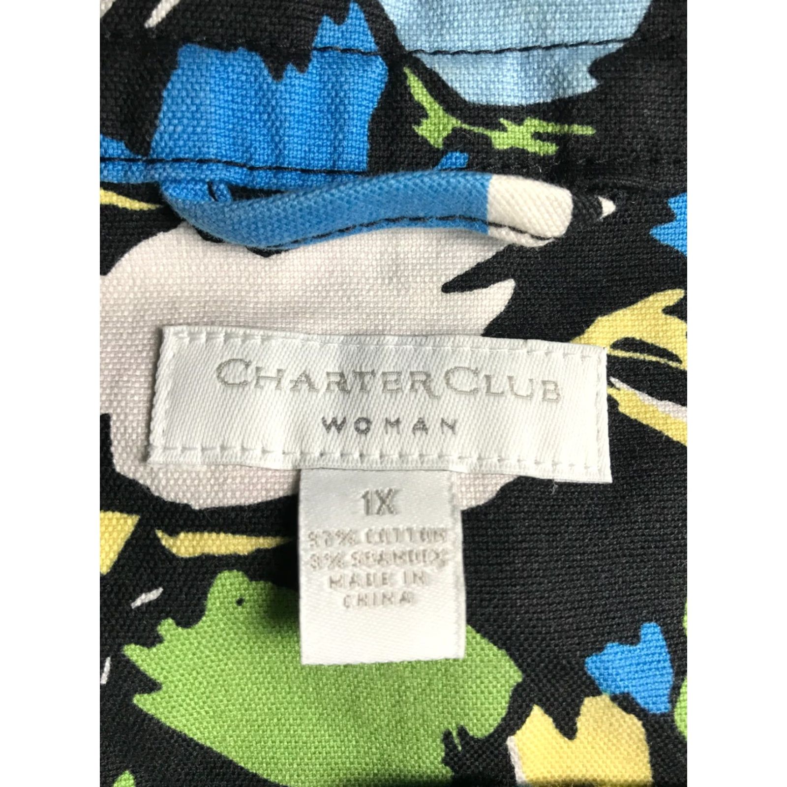 Charter Club Charter Club Jacket Women 1X Blue Black Green Lightweight 3/4 Sleeve Colorful Basic Jacket Womens Size XL / US 12-14 / IT 48-50 - 5 Thumbnail