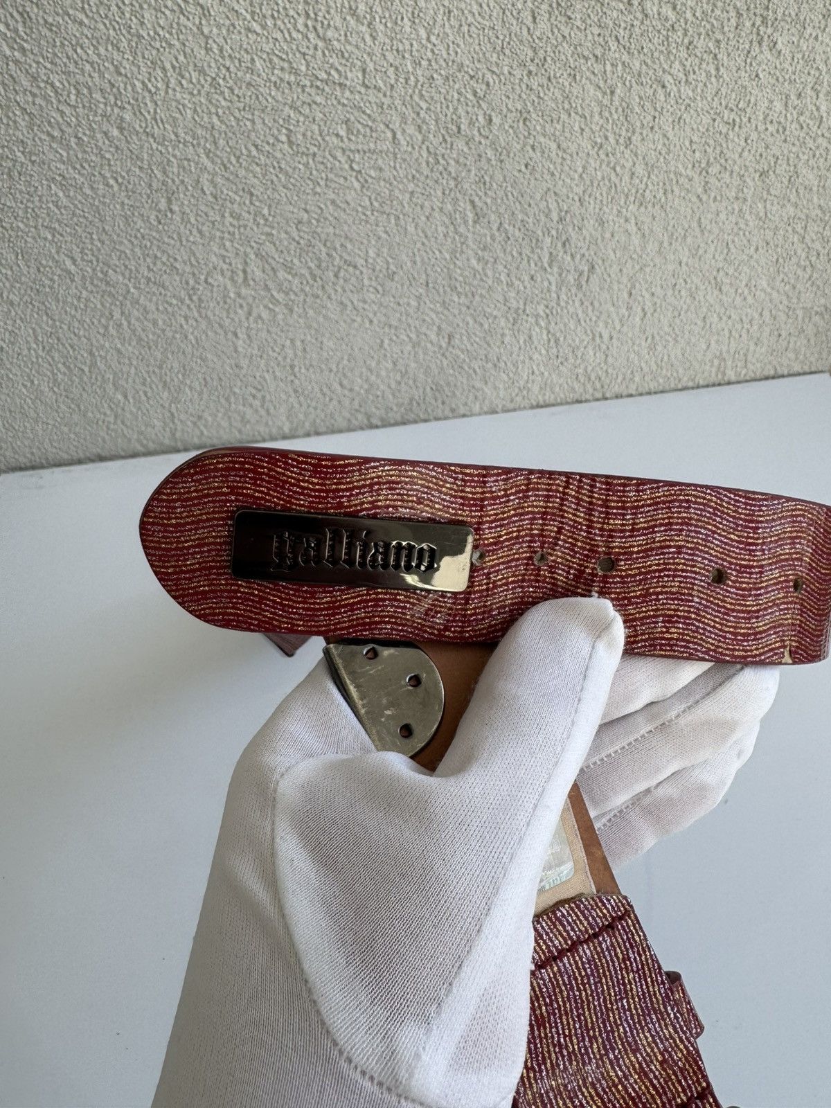John Galliano John Galliano Belt Red Metal Studded Vintage Size ONE SIZE - 5 Thumbnail