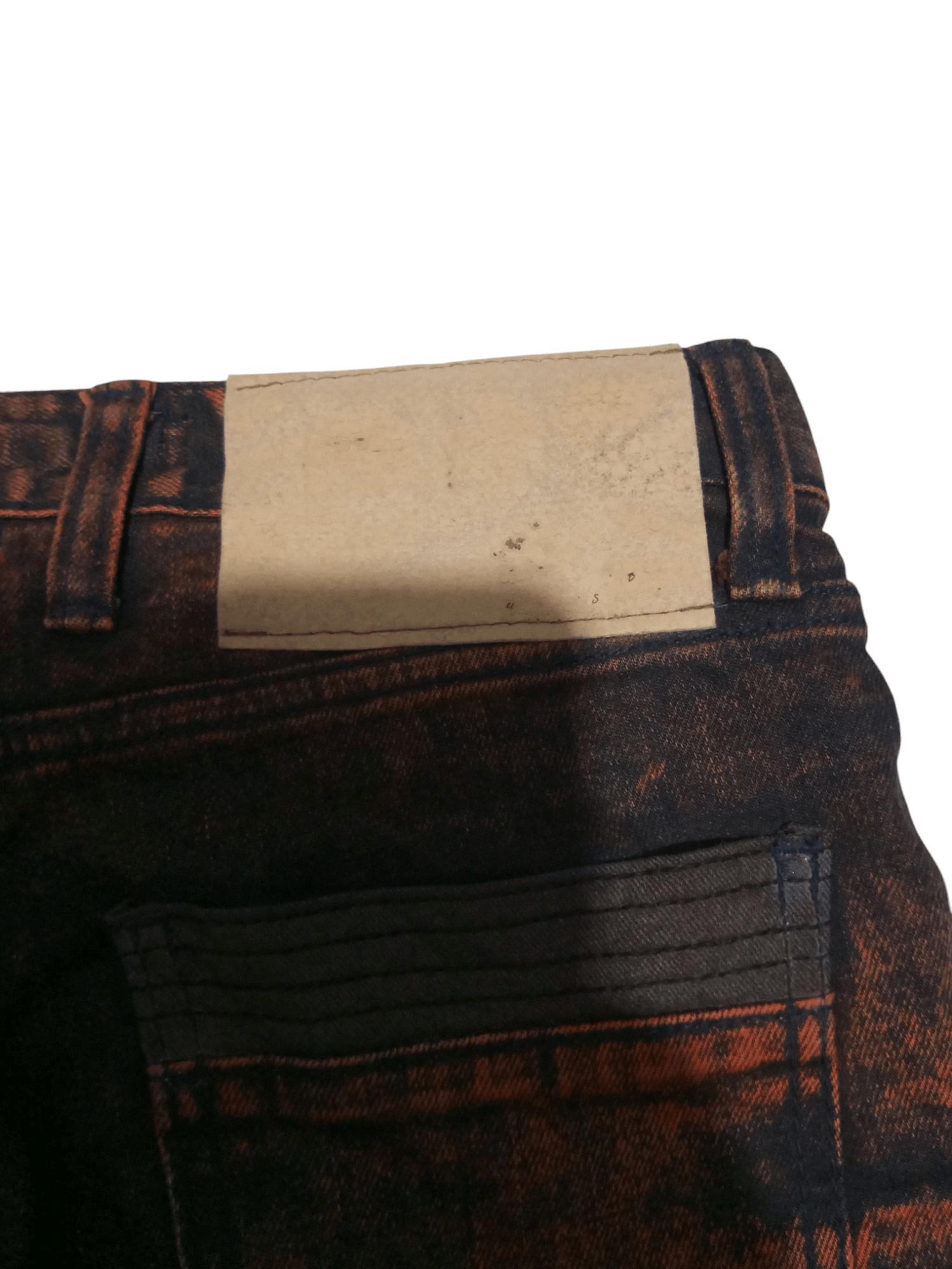 20471120 Vintage ildf black orange washed distressed denim Size US 27 - 12 Thumbnail
