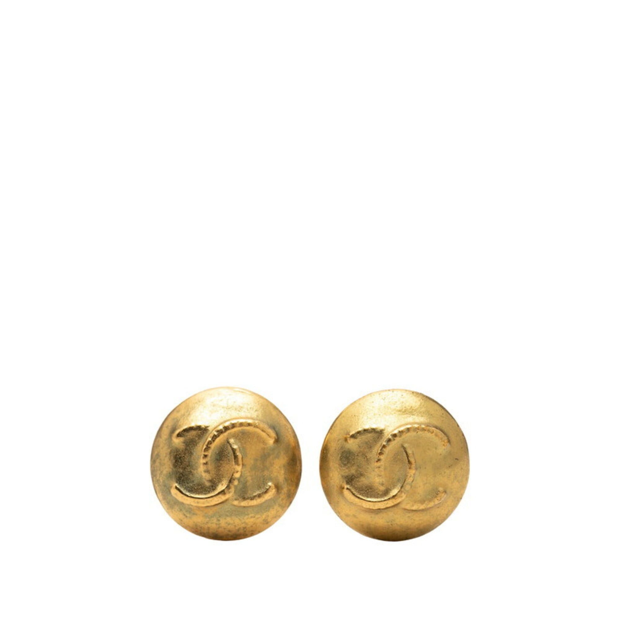 Chanel Chanel Coco Mark Vintage Round Earrings, 95C Stamped, Gold Plated, Women's CHANEL Size ONE SIZE - 1 Thumbnail