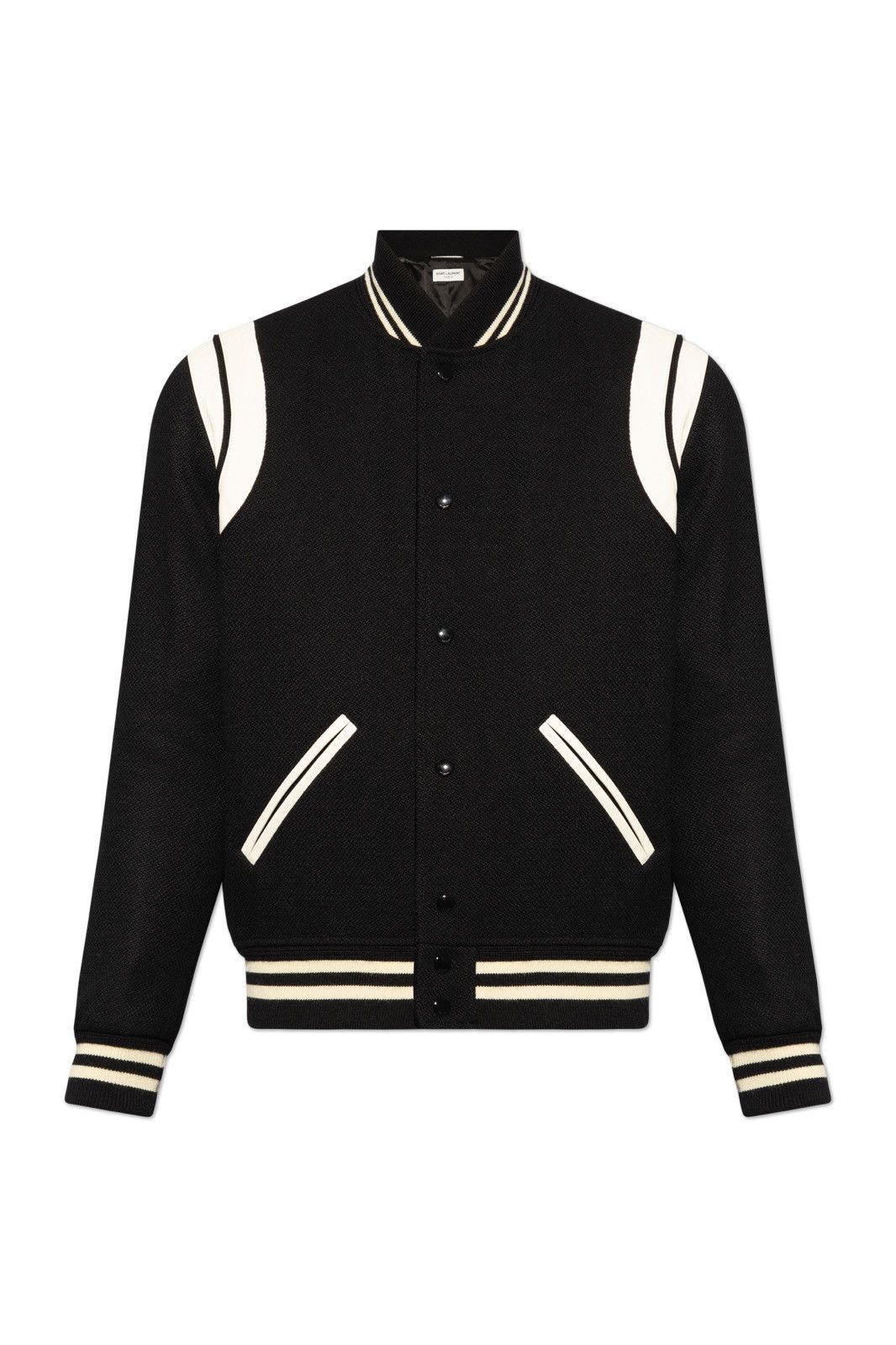 Saint Laurent Paris SAINT LAURENT TEDDY JACKET BOMBER BLACK WHITE SZ 52 LARGE XL Size US L / EU 52-54 / 3 - 1 Thumbnail