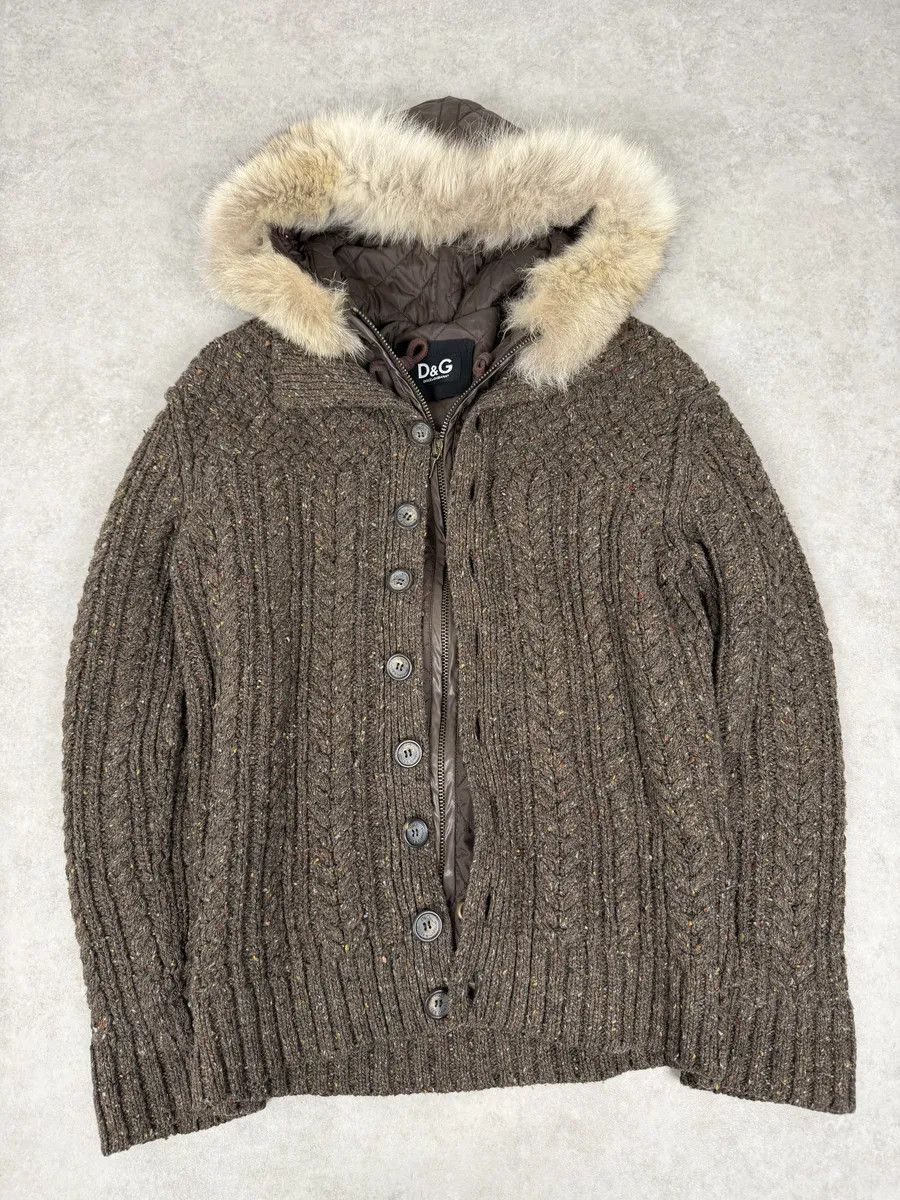 Dolce & Gabbana AW2008 Dolce & Gabbana Khaki Wool Layered Fur Collar Jacket Size US M / EU 48-50 / 2 - 9 Thumbnail