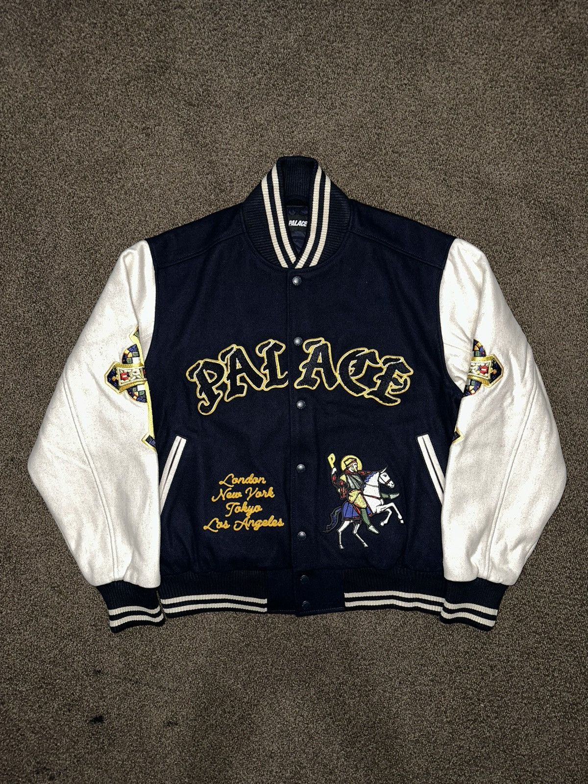 Palace Palace Saints Varsity Jacket Navy | Grailed