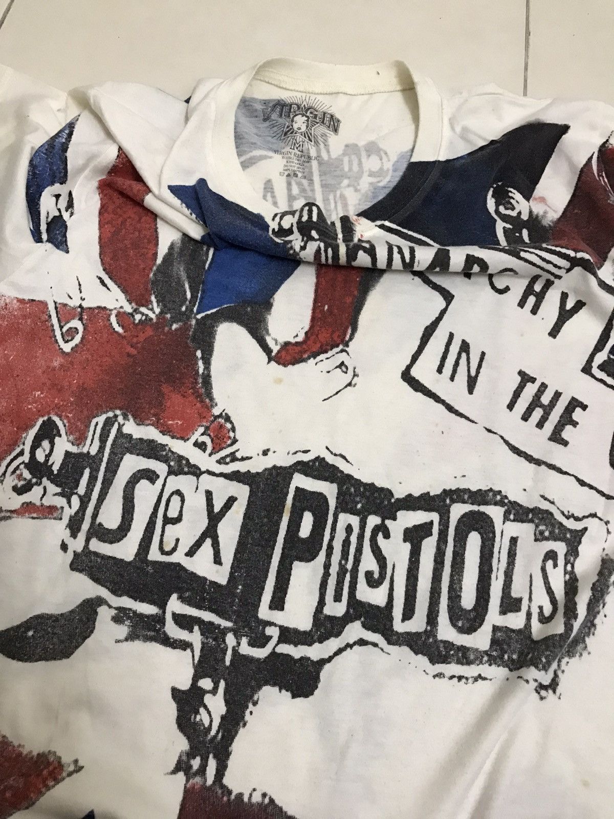 Band Tees × Vintage Vintage Sex Pistols Uk Tour T Shirt Punk Virgin Tee Size US M / EU 48-50 / 2 - 8 Thumbnail