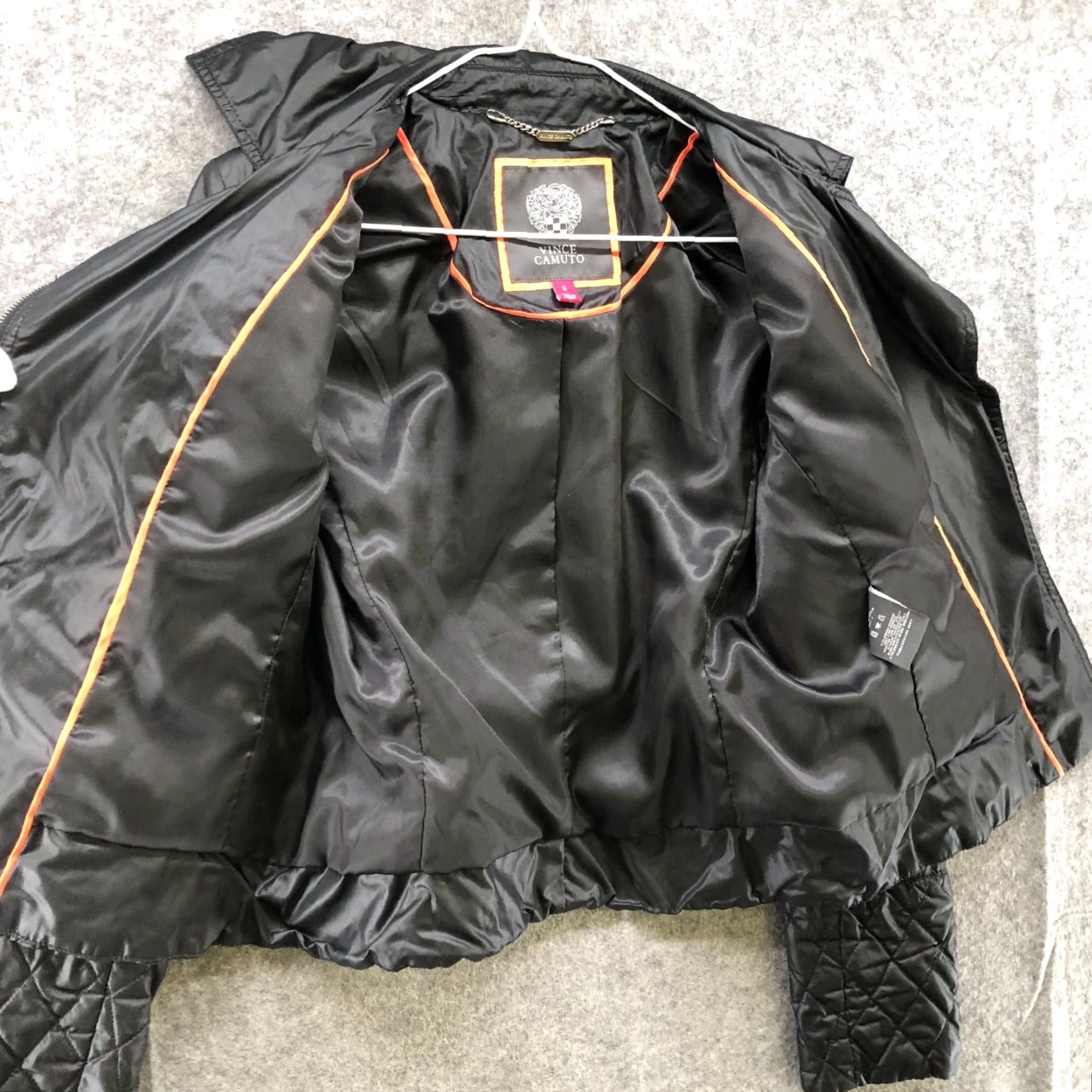Vince Camuto Vince Camuto Moto Jacket Womens S Black Softshell Insulated Lightweight Zip Short Sleeve Regular Size S / US 4 / IT 40 - 7 Thumbnail