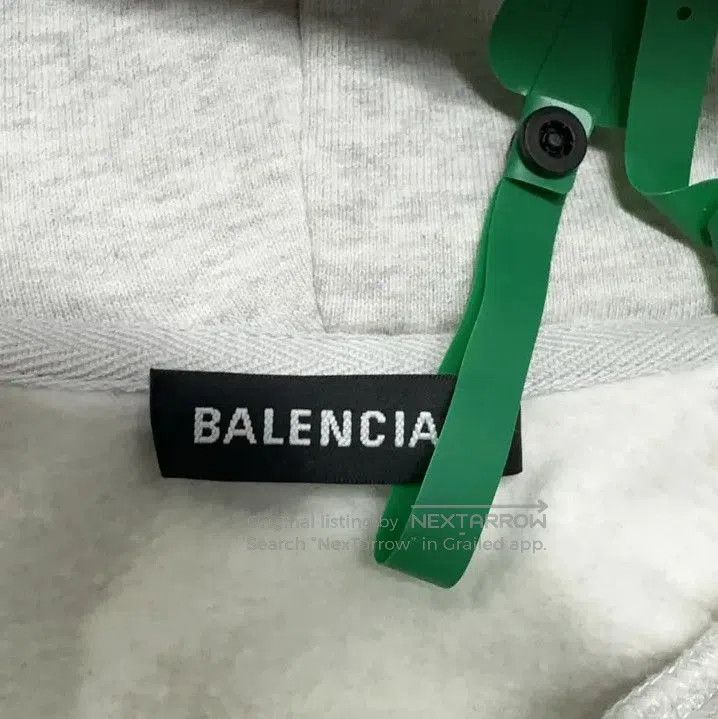 Balenciaga Balenciaga Grey Logo Print Hooded Sweatshirt for Men. Size US XS / EU 42 / 0 - 2 Thumbnail