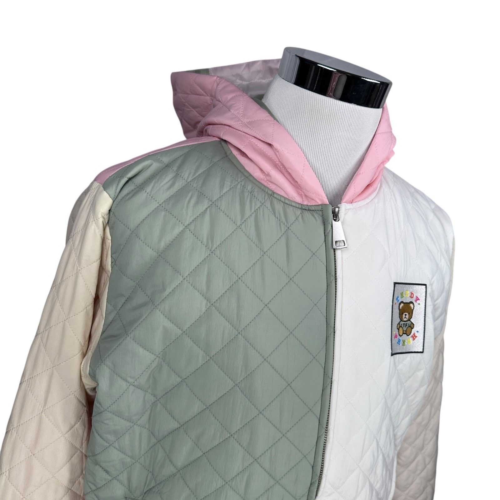 Teddy Fresh Teddy Fresh Quilted Puffer Jacket Mens M Pink Green White Size US M / EU 48-50 / 2 - 2 Thumbnail
