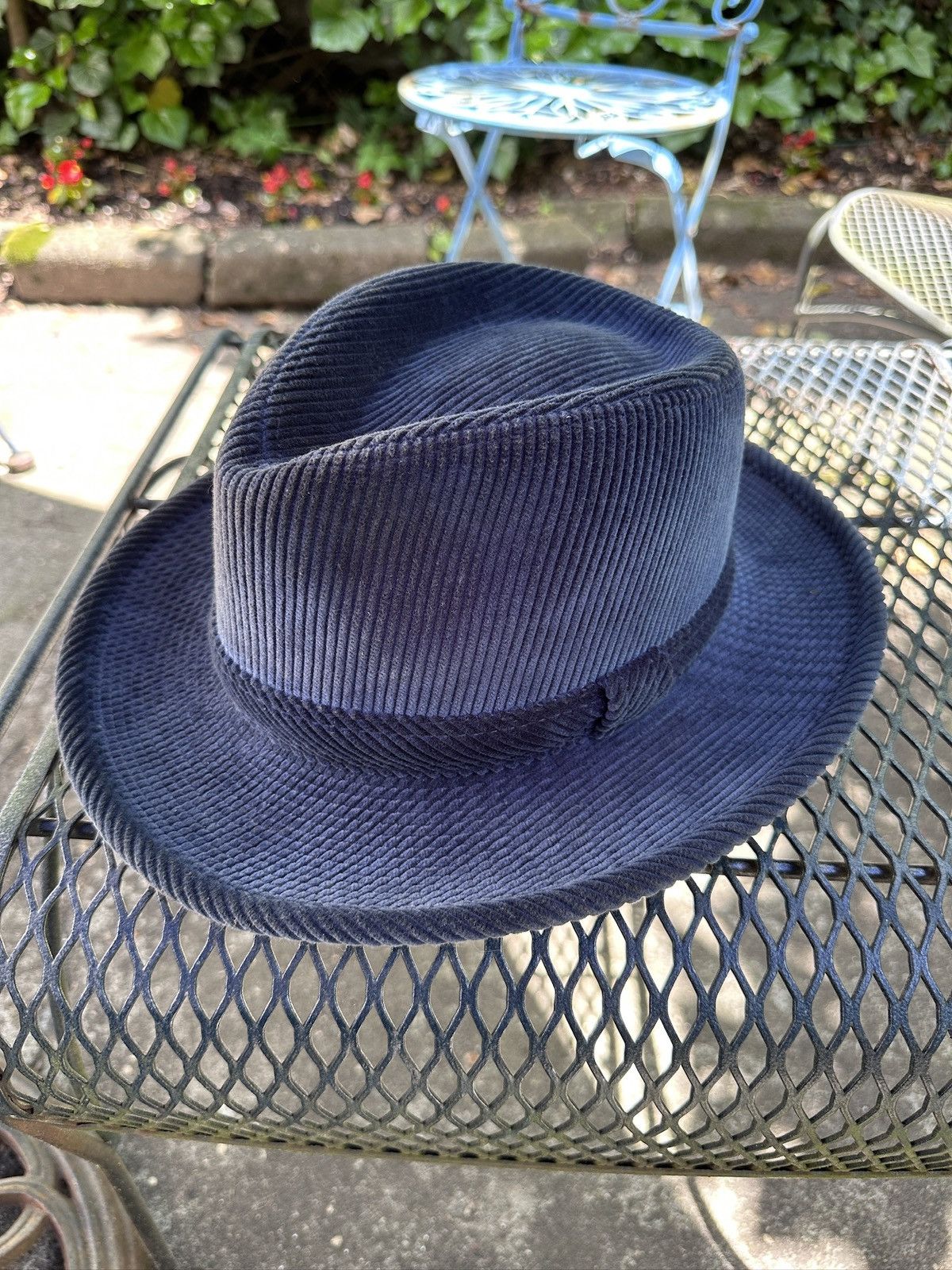 Pigalle Blue Corduroy Fedora Size ONE SIZE - 7 Thumbnail