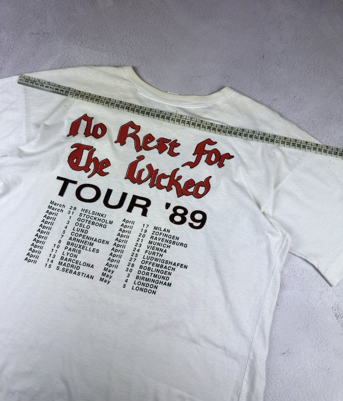 Ozzy Osbourne Rare! Vintage 1988 Ozzy Osbourne No Rest For The Wicked Band Size US M / EU 48-50 / 2 - 18 Thumbnail