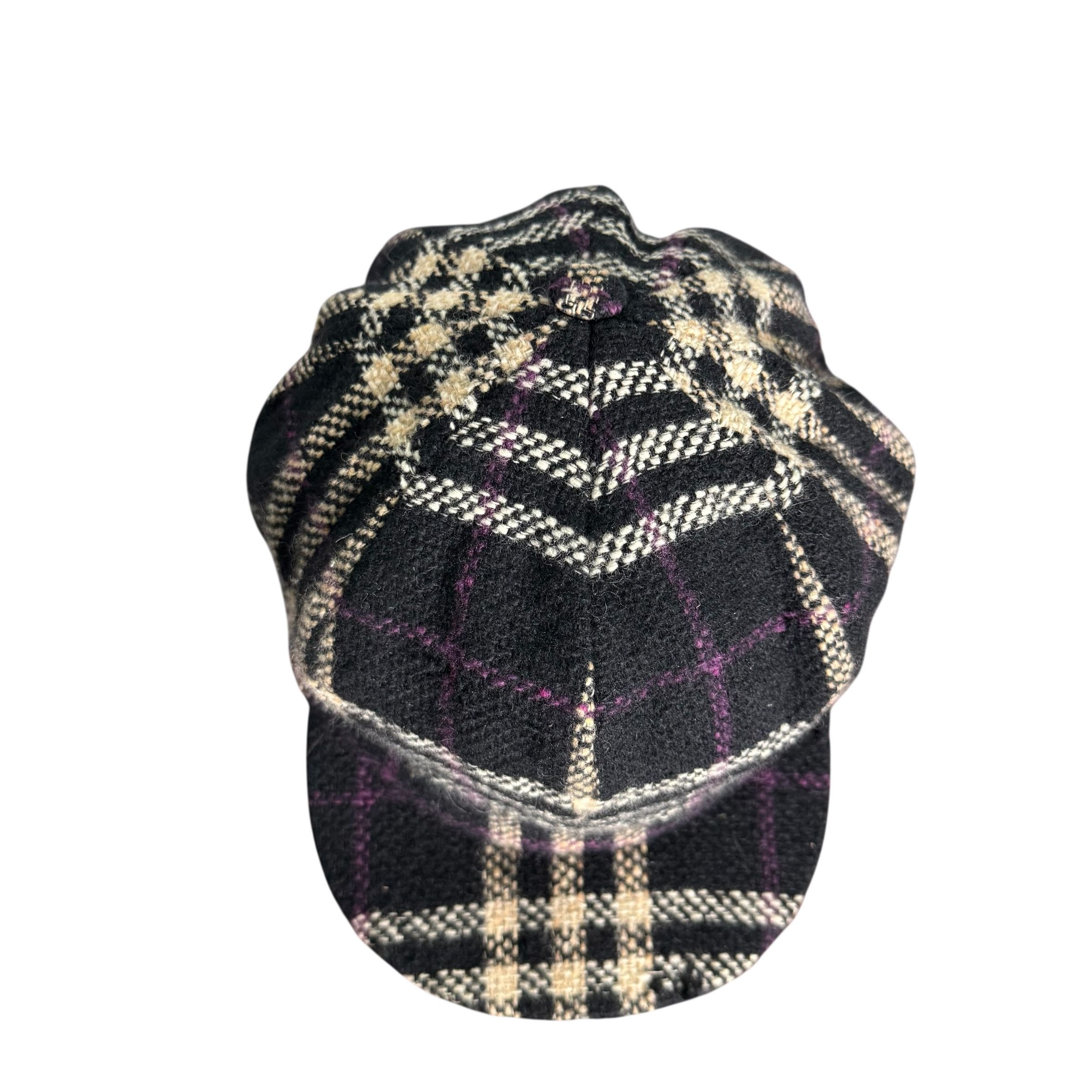 Burberry 🔥RARE🔥Vintage Burberry London Tweed Plaid Newboys Cap Size ONE SIZE - 3 Thumbnail