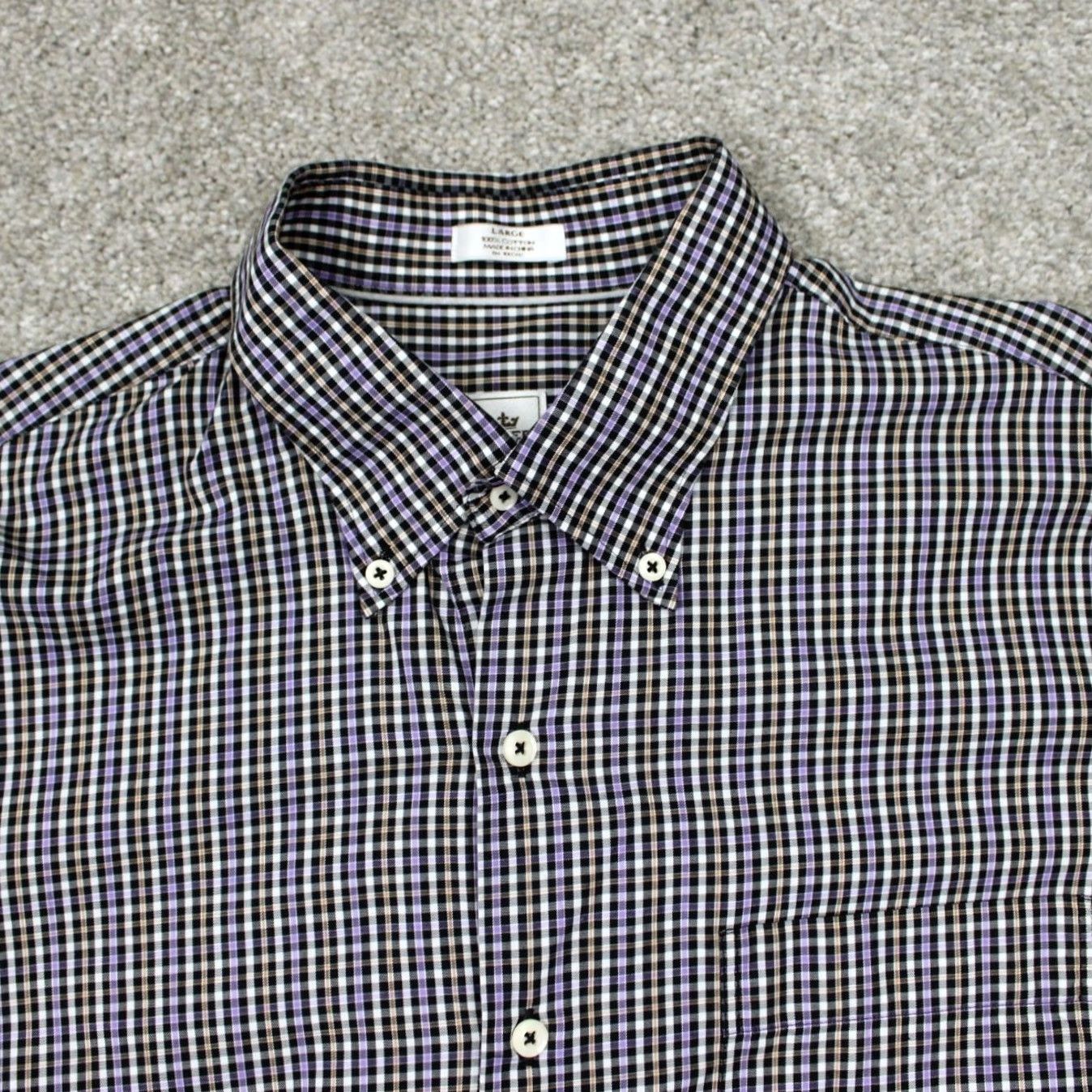 Peter Millar Peter Millar Shirt Mens Large Purple/Orange/Black/White Cotton L/S Button Down Shirt Size US L / EU 52-54 / 3 - 6 Thumbnail