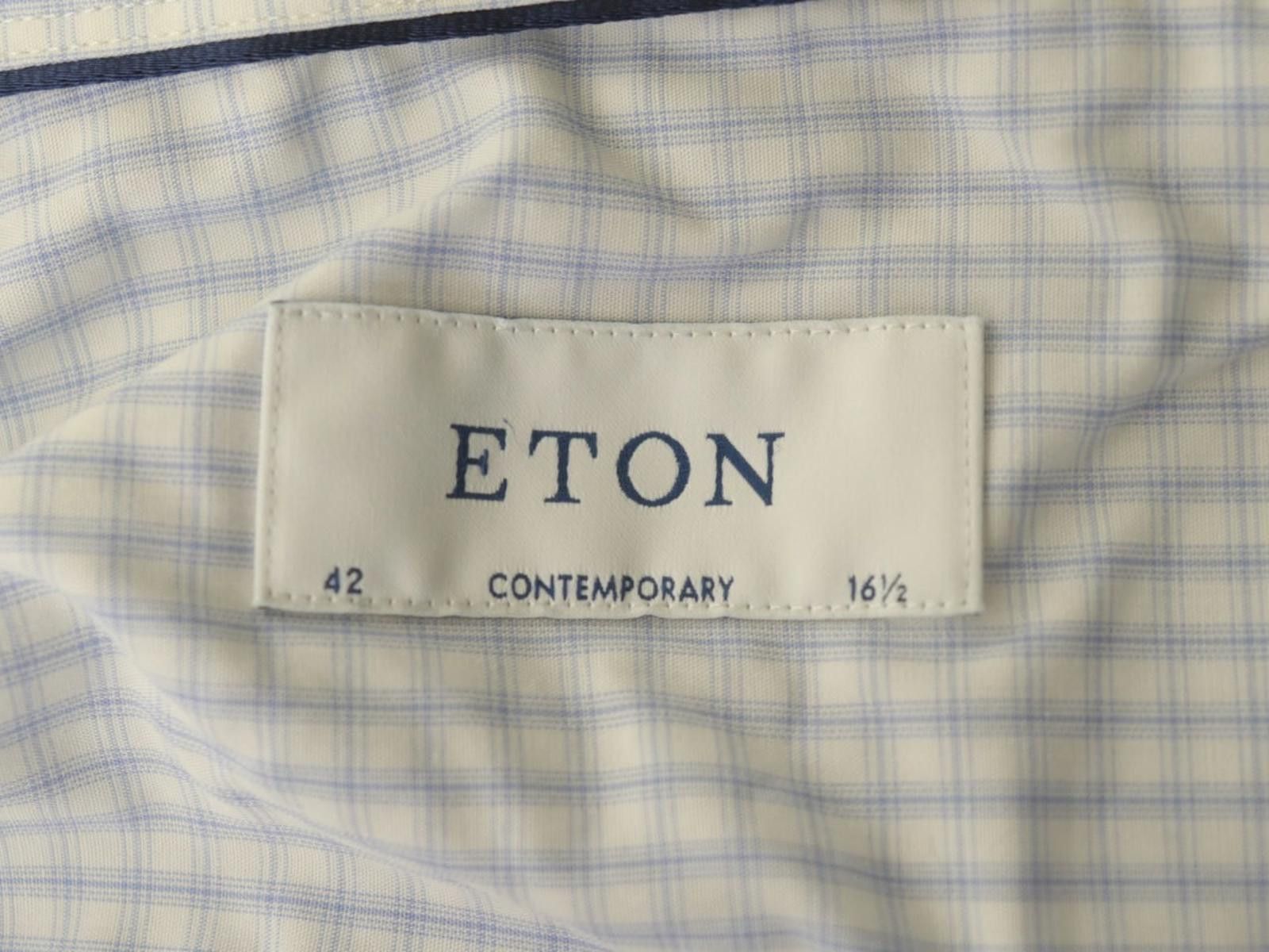 Eton Eton Blue Check 100% Cotton Collared Shirt Size 42 Size 38R - 11 Thumbnail