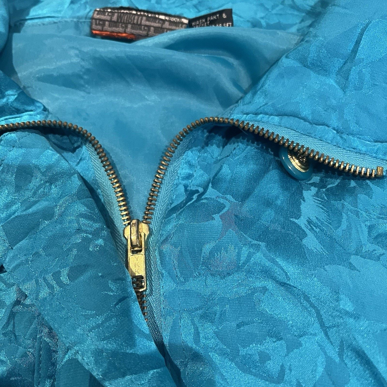 Other Mureli women's XL blue all over 100% silk zip windbreaker Size XL / US 12-14 / IT 48-50 - 8 Thumbnail
