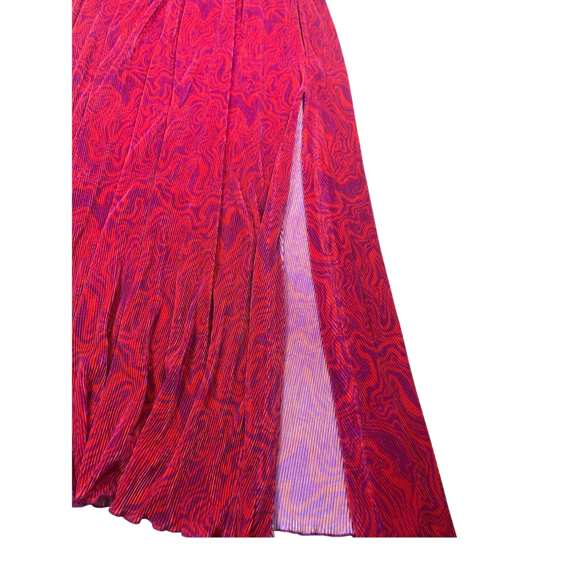 Other Nina Parker Prism Maxi Dress 3X Keyhole Pleated Orange Pink Size 3XL / US 20-22 - 7 Thumbnail