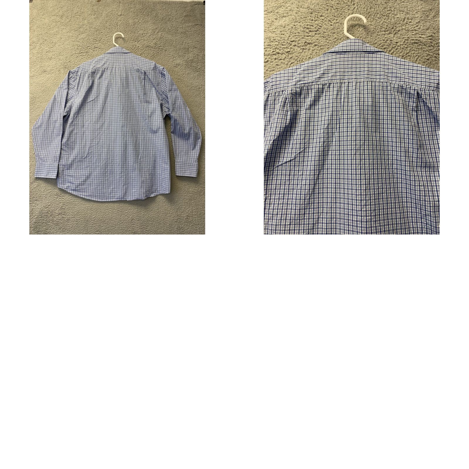 Izod IZOD Dress Shirt Men Blue Check Long Sleeve Button-Down Regular Fit XL 103-33 / 10333 Mens Shirt Size 46R - 8 Thumbnail