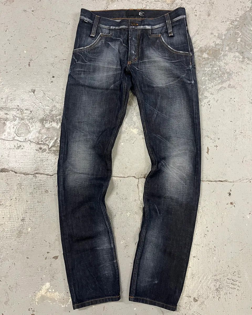 Designer × Just Cavalli × Vintage AW2010 Cavalli Brut Marin Faded Denim Slim Jeans Size US 30 / EU 46 - 2 Thumbnail
