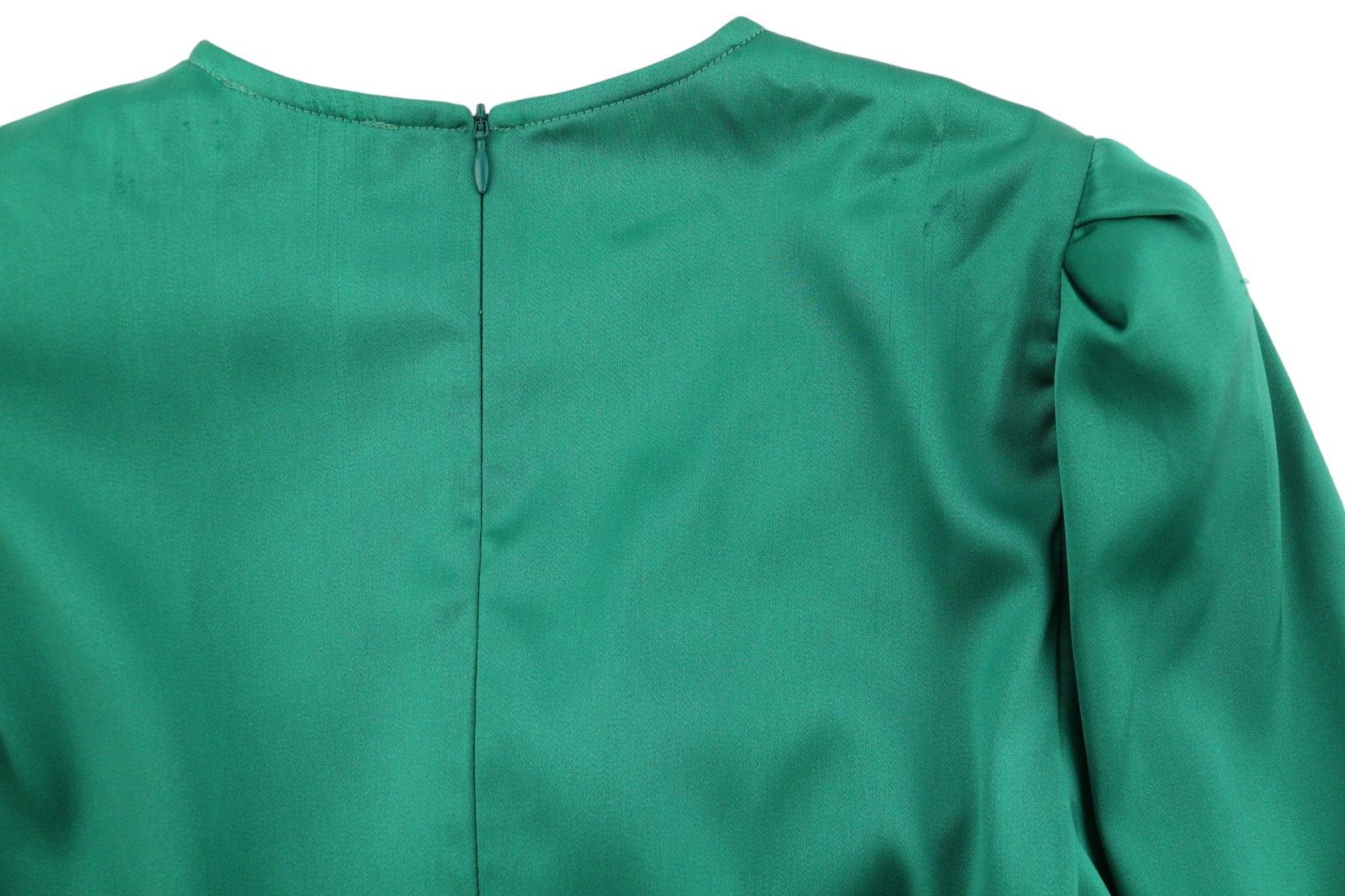 Sandro 36 S Green Ruffled Satin Effect Wrap Long Sleeve 88497 Size S / US 4 / IT 40 - 15 Thumbnail