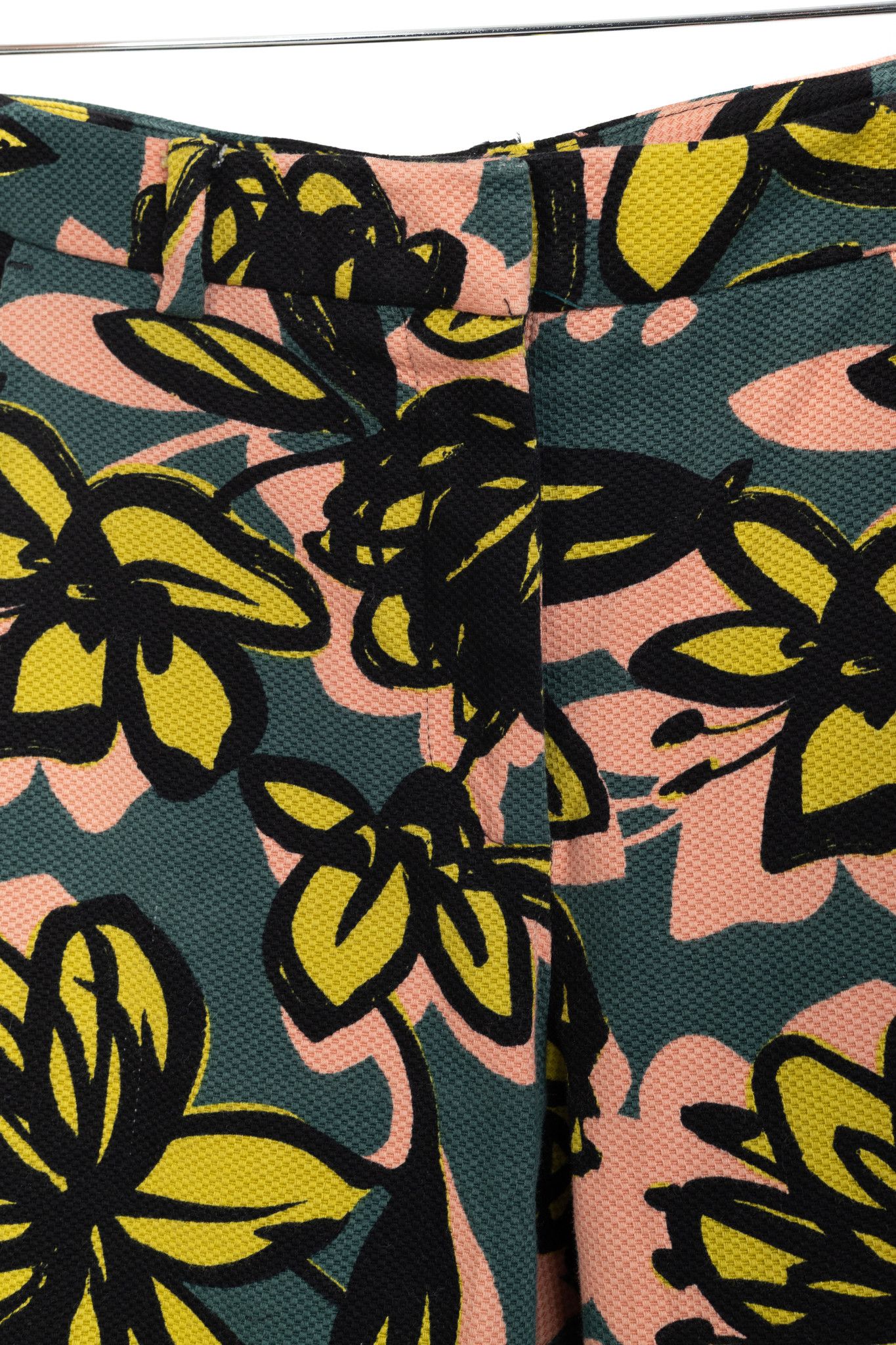 Weekend Max Mara Weekend Max Mara Green & Pink Floral Slim Cigarette Trousers Size 26" / US 2 / IT 38 - 8 Thumbnail