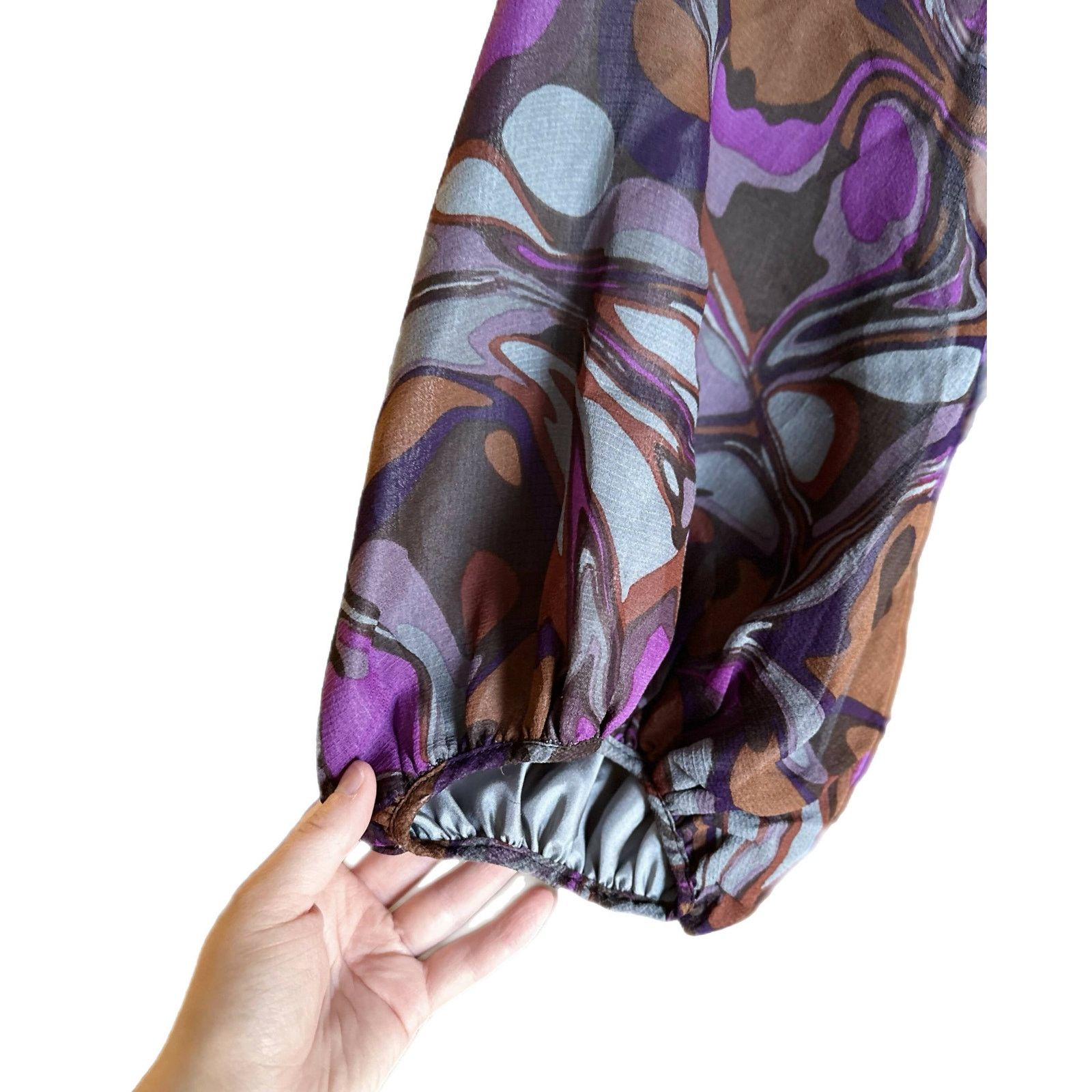 Nanette Lepore Nanette Lepore Ruffle Printed Silk Blouse - Abstract Size XS / US 0-2 / IT 36-38 - 3 Thumbnail