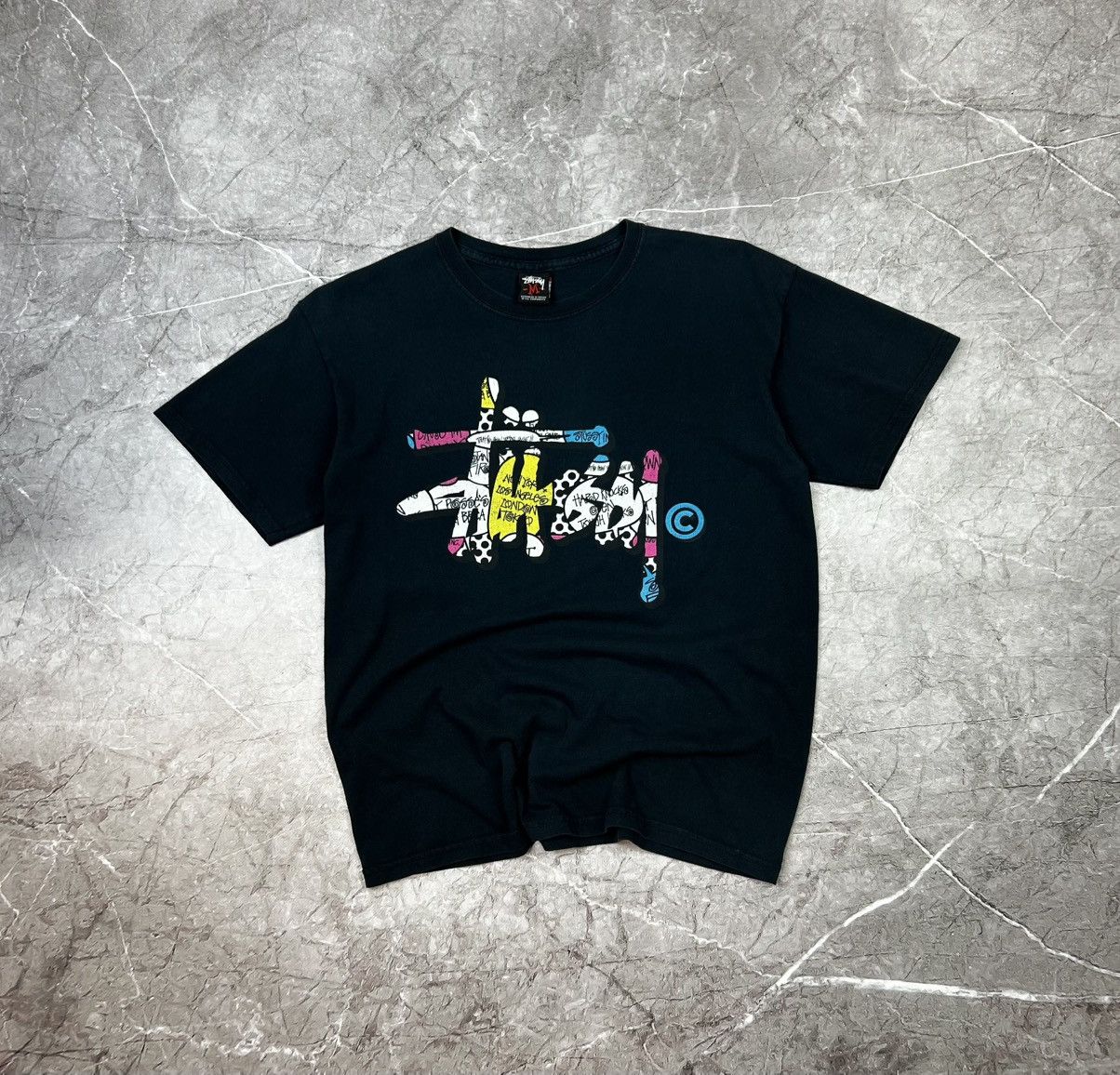 Stussy × Vintage Stussy Vintage Y2K Navy Blue Big Logo T-shirt Men's Medium Size US M / EU 48-50 / 2 - 1 Thumbnail