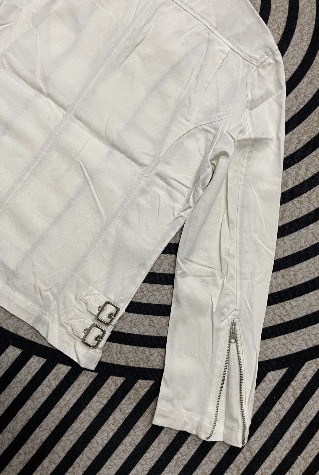 In The Attic 2000s IN THE ATTIC BIKER JACKET OFF WHITE COTTON Size US M / EU 48-50 / 2 - 13 Thumbnail