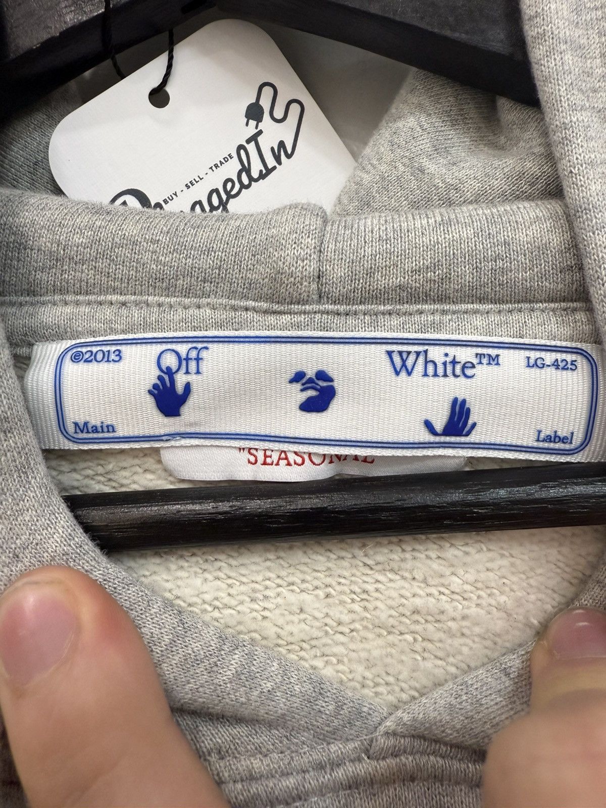 Off-White Off-White Grey Hoodie Size US XL / EU 56 / 4 - 7 Thumbnail