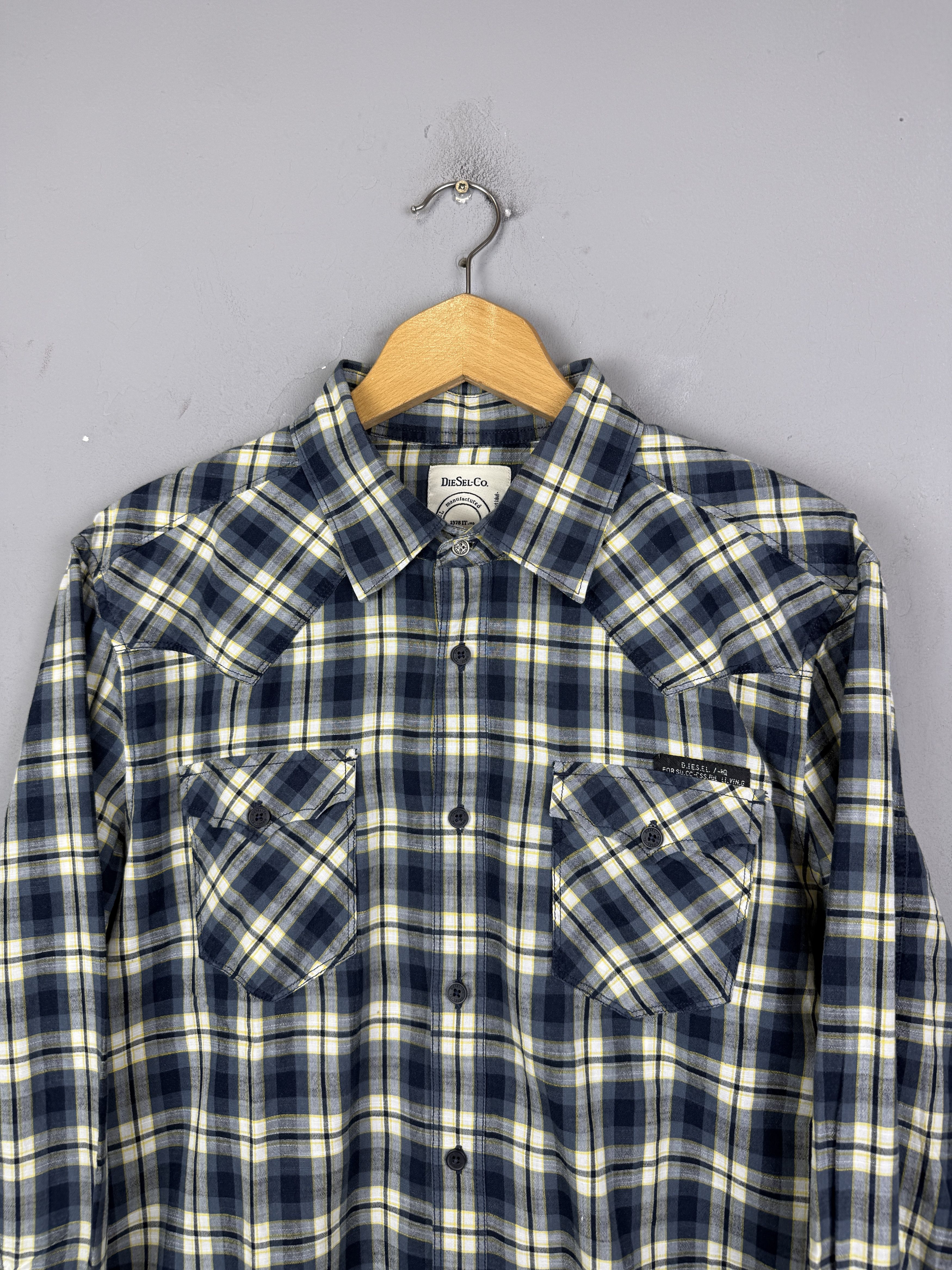 Diesel × Flannel Diesel Shirt Check Multicolor Plaid Regular Pockets Western Size US XL / EU 56 / 4 - 2 Thumbnail
