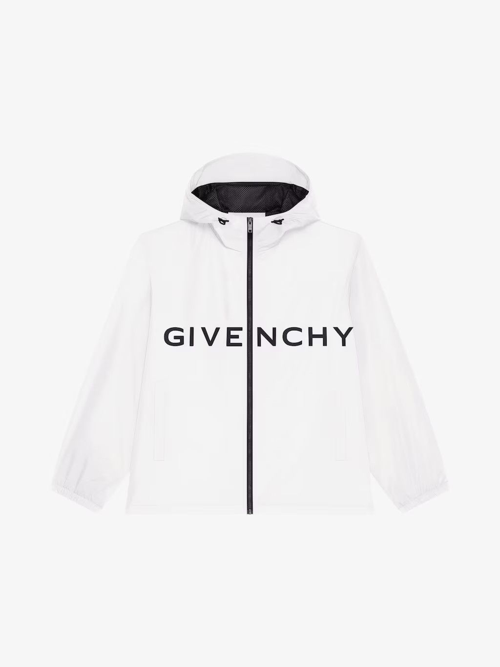 o1srvl11e0725 Windbreaker in Technical Fabric in White