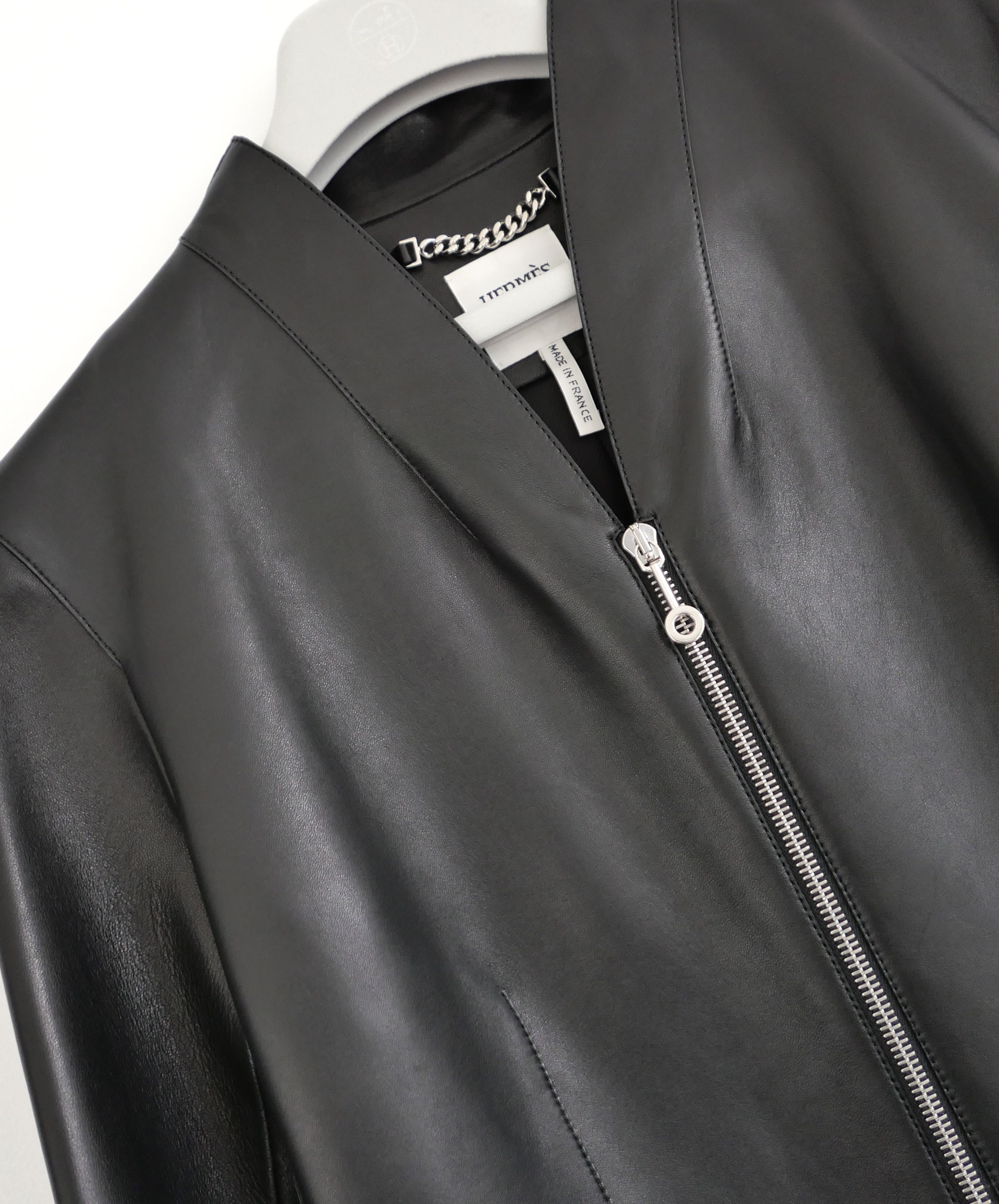 Hermes Hermes Spring 2021 Lamb Leather Zip Front Coat Size S / US 4 / IT 40 - 3 Thumbnail