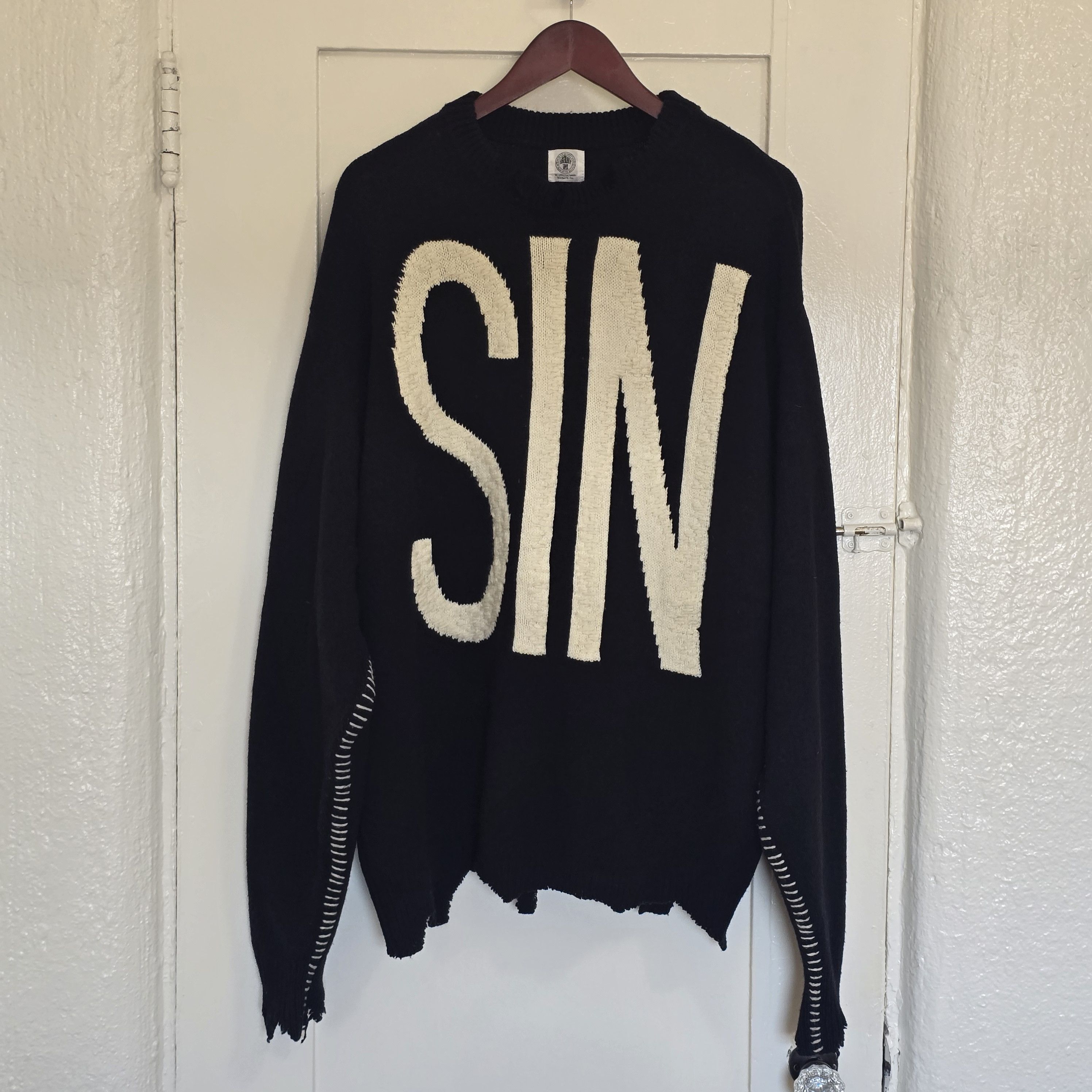 Saint Michael Sin distressed sweater Size US M / EU 48-50 / 2 - 2 Thumbnail