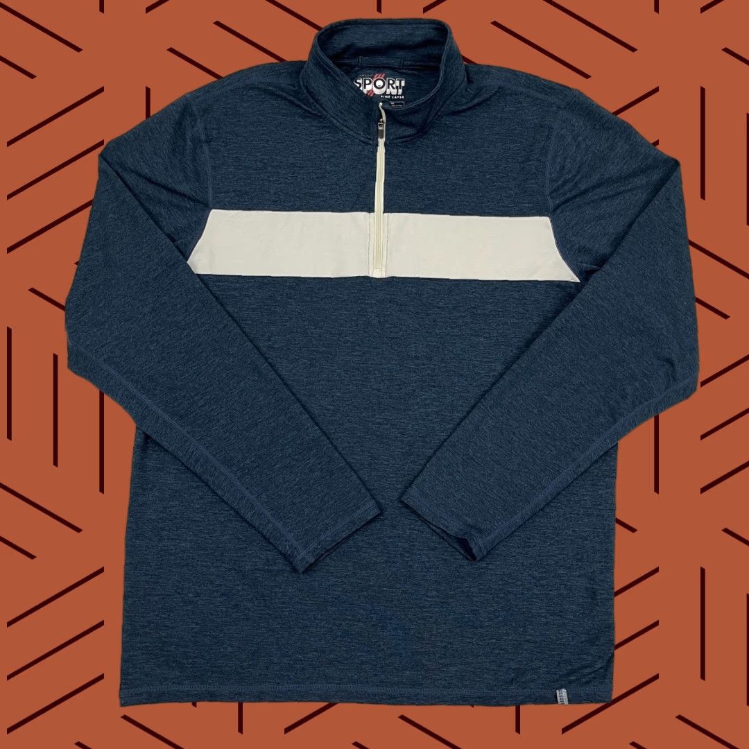 Marine Layer Marine Layer Weekend Sport Jacket Mens L Blue Performance Quarter Zip Pullover Jacket Size US L / EU 52-54 / 3 - 1 Thumbnail