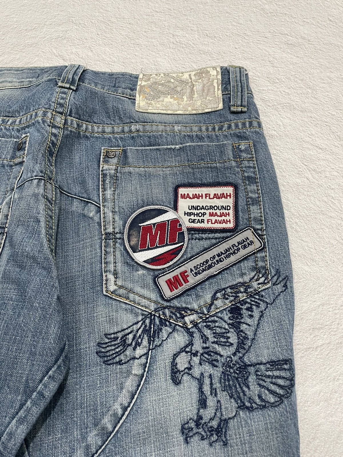 If Six Was Nine × Japanese Brand × Le Grande Bleu (L.G.B.) 2000s Majah Flavah bordir eagle y2k Style Size US 31 - 7 Thumbnail
