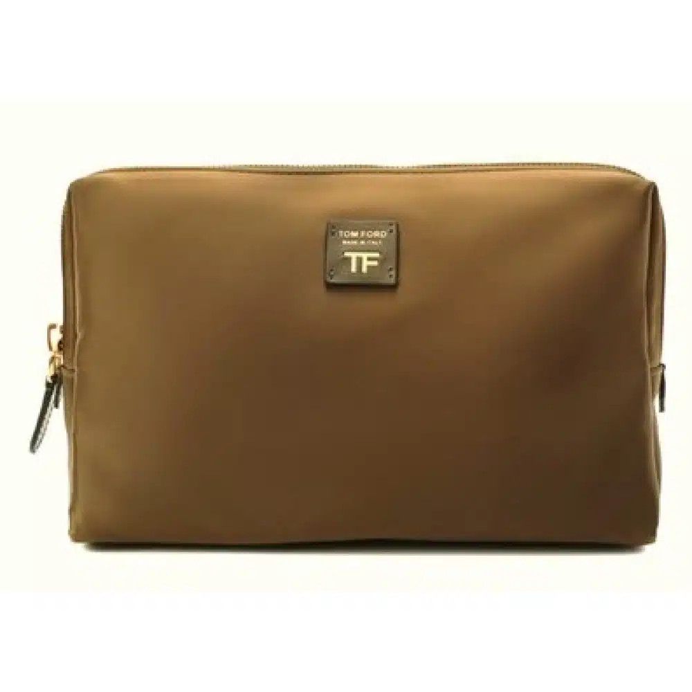Tom Ford o1loc1c1024 S0409T Size:OS / Satin Cosmetic Pouch in Brown Size ONE SIZE - 1 Thumbnail