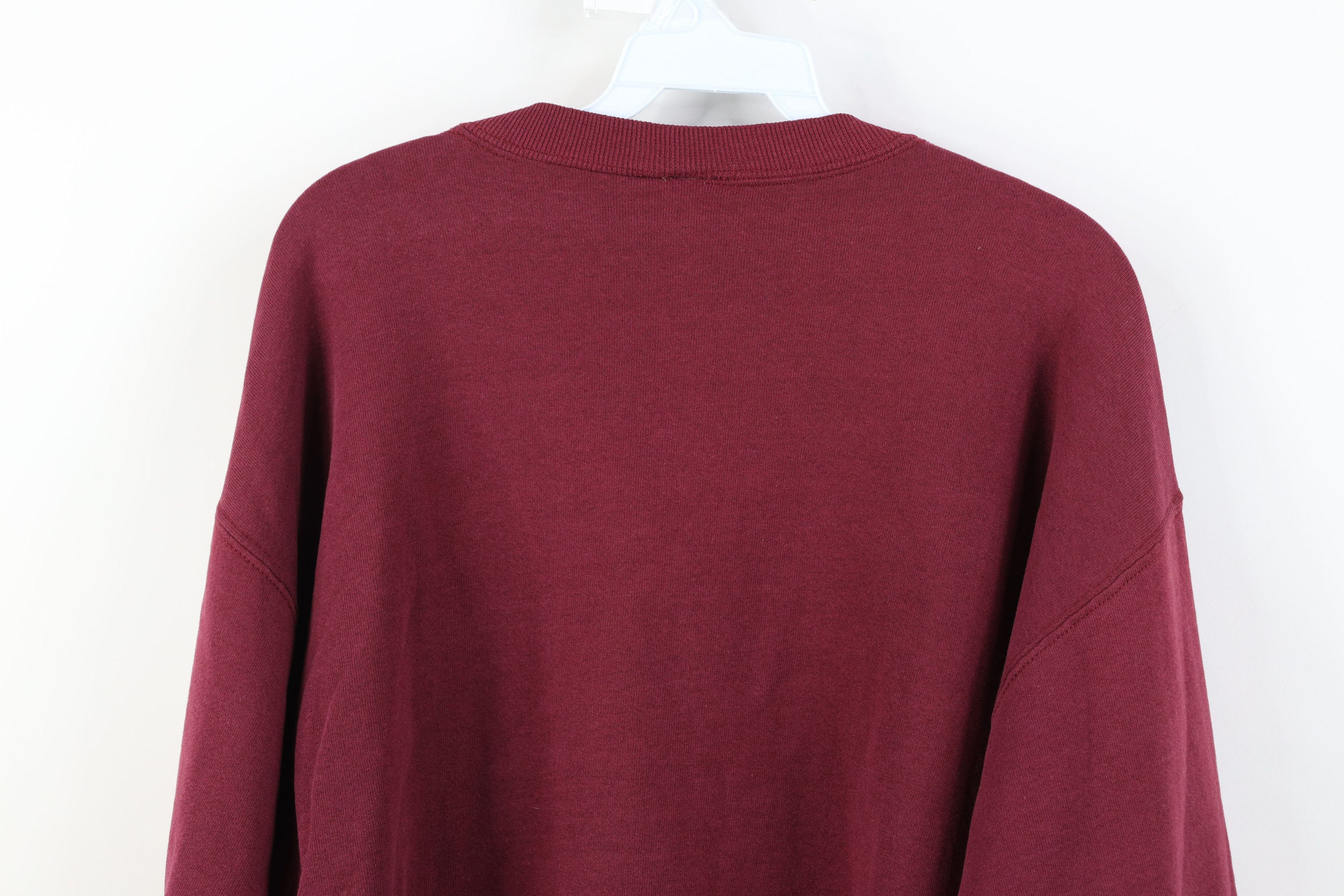 Vintage Vintage 90s Bike Blank Crewneck Sweatshirt Burgundy Red USA Size US L / EU 52-54 / 3 - 11 Thumbnail