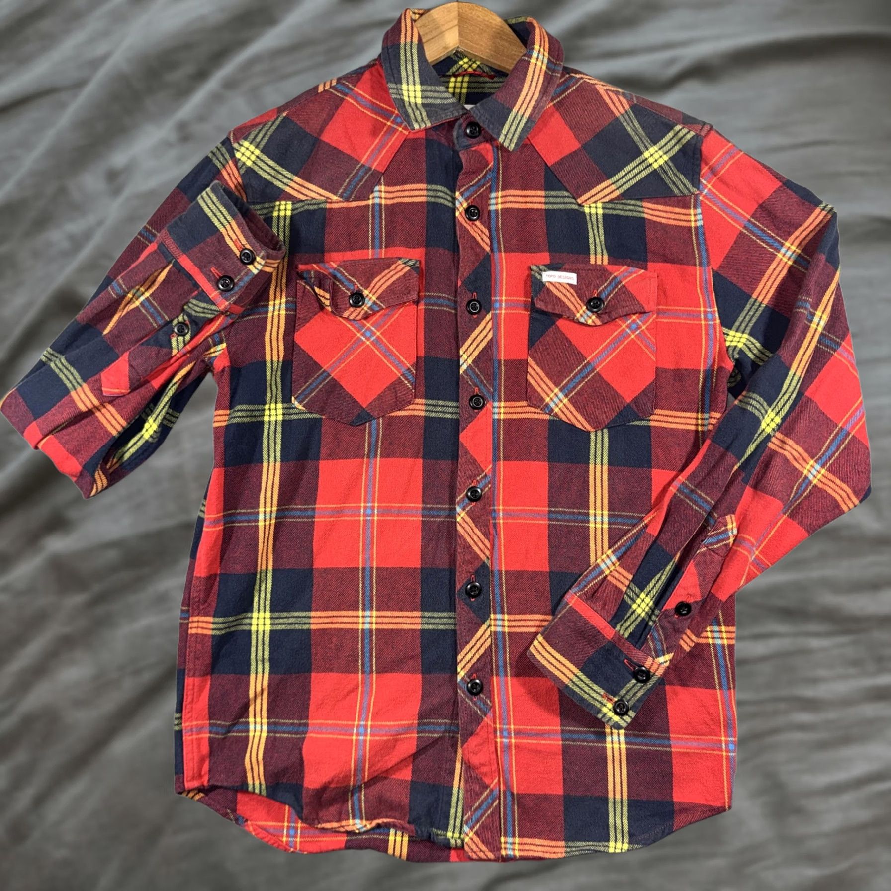 Topo Designs Topo Designs Shirt Mens S Red Plaid Flannel Long Sleeve Button Front Casual Size US S / EU 44-46 / 1 - 1 Thumbnail